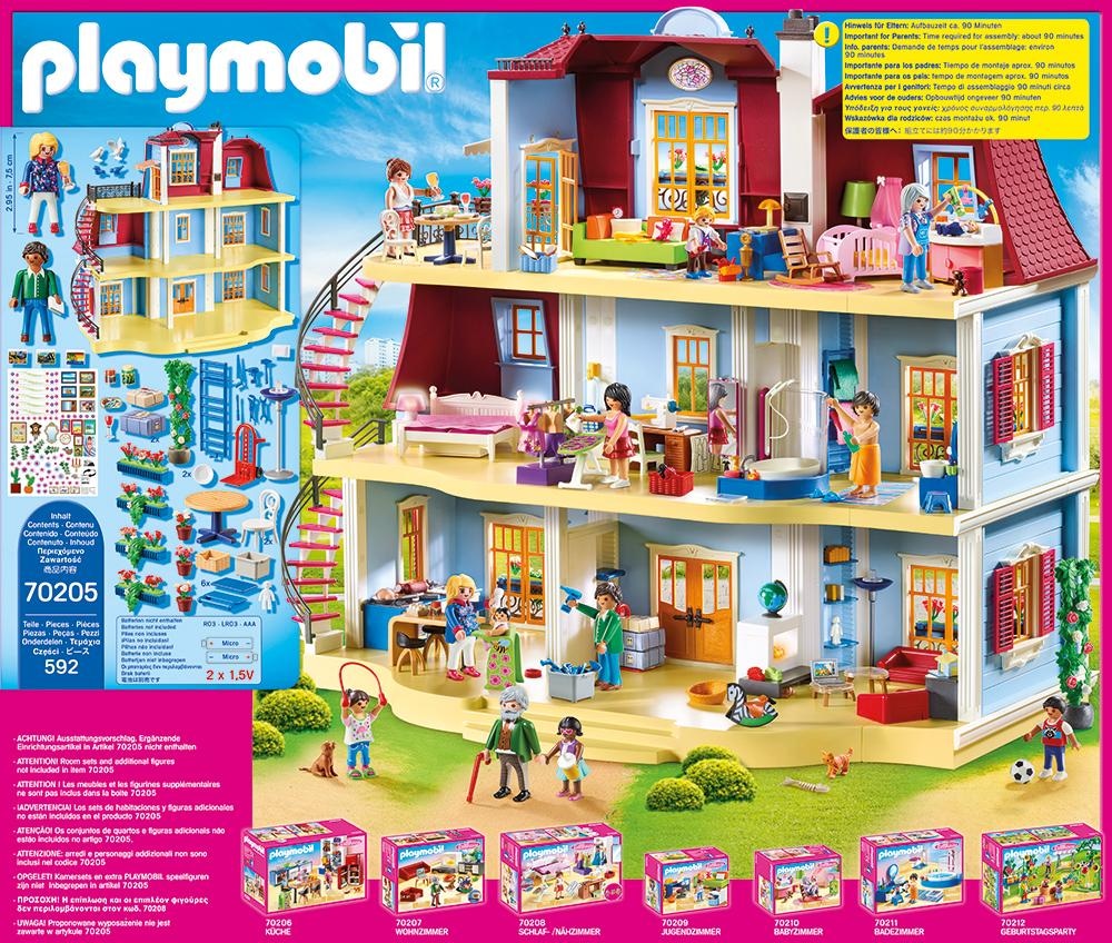 Playmobil® Konstruktions-Spielset »Mein Großes Puppenhaus (70205), Dollhouse«, (592 St.), Made in Germany