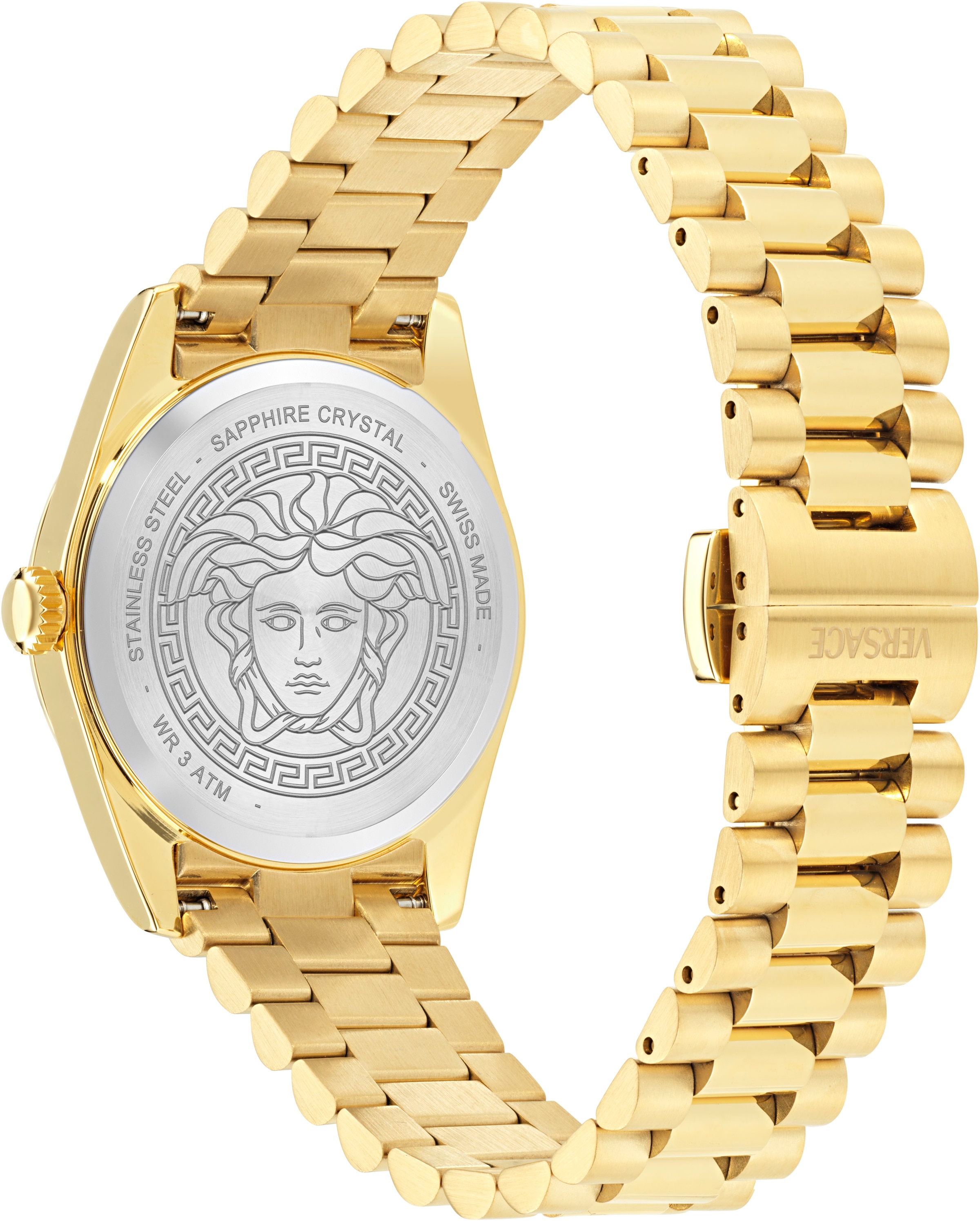Versace Quarzuhr »MILLENYIUM LADY«, Armbanduhr, Damenuhr, Swiss Made, Edelstahlarmband, analog