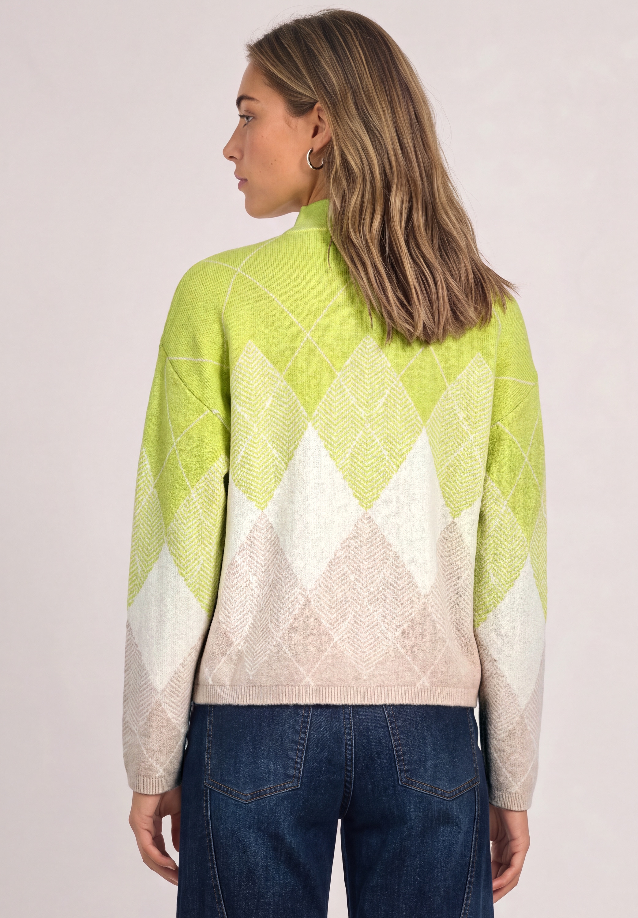 STREET ONE Stehkragenpullover aus softem Materialmix