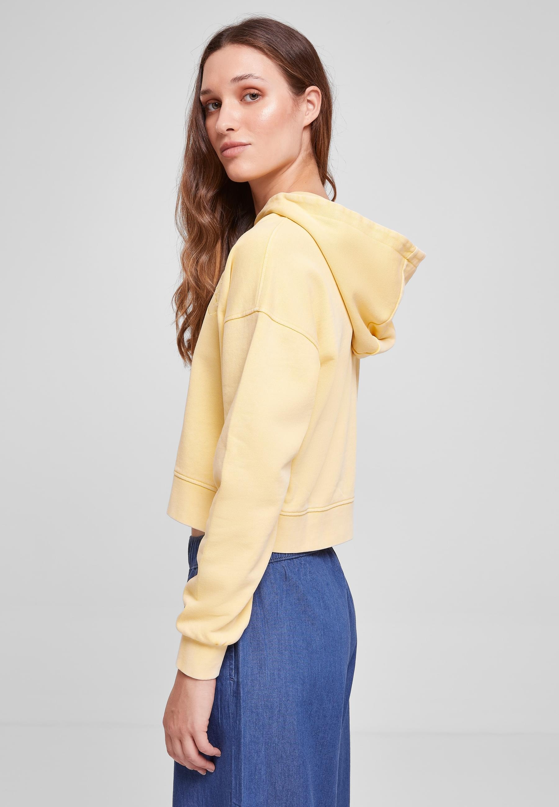 URBAN CLASSICS Kapuzenpullover »Urban Classics Damen Ladies Short Flower Embroidery Terry Hoody«, (1 tlg.)