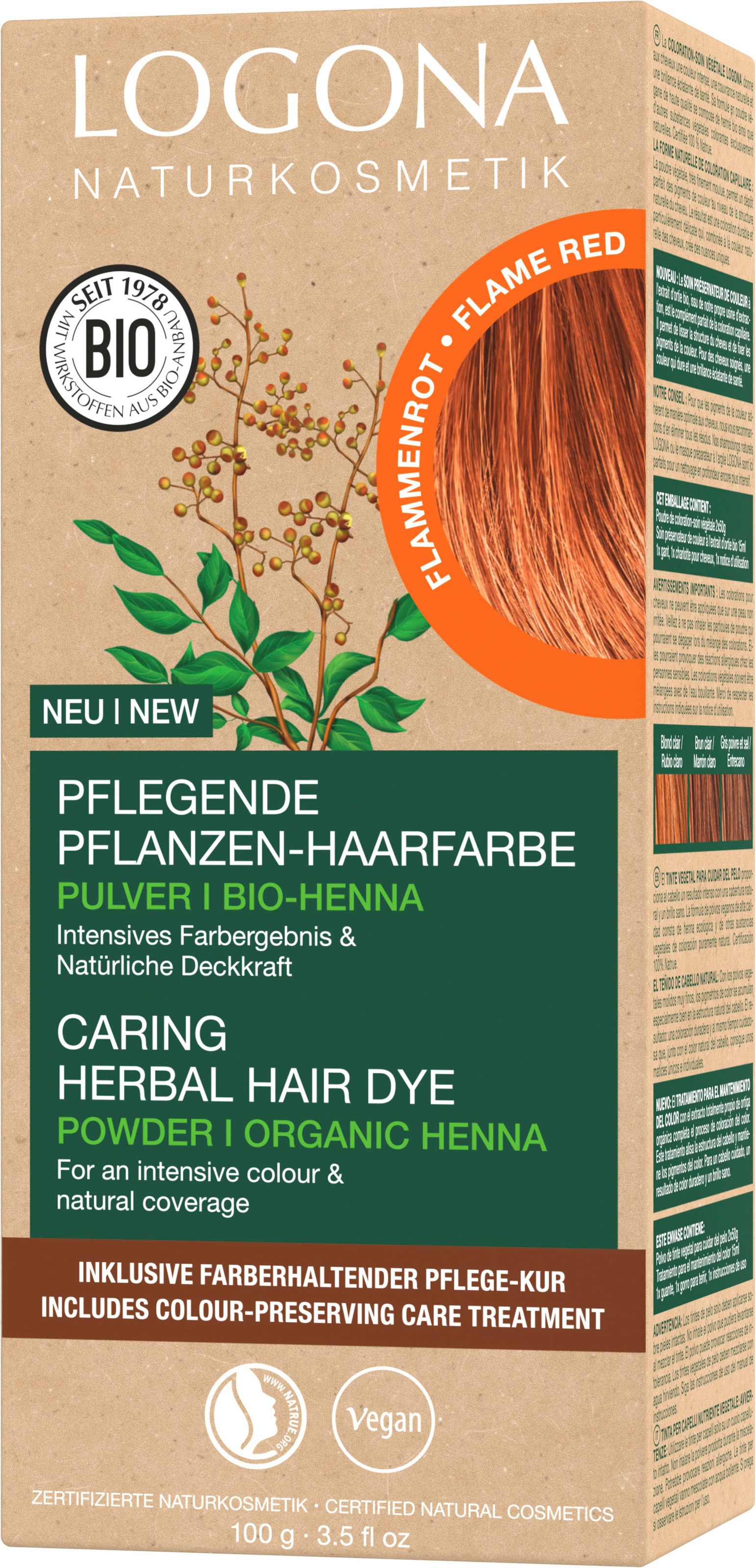 LOGONA Haarfarbe »Pflanzen-Haarfarbe Pulver«, mit pflegender Formel