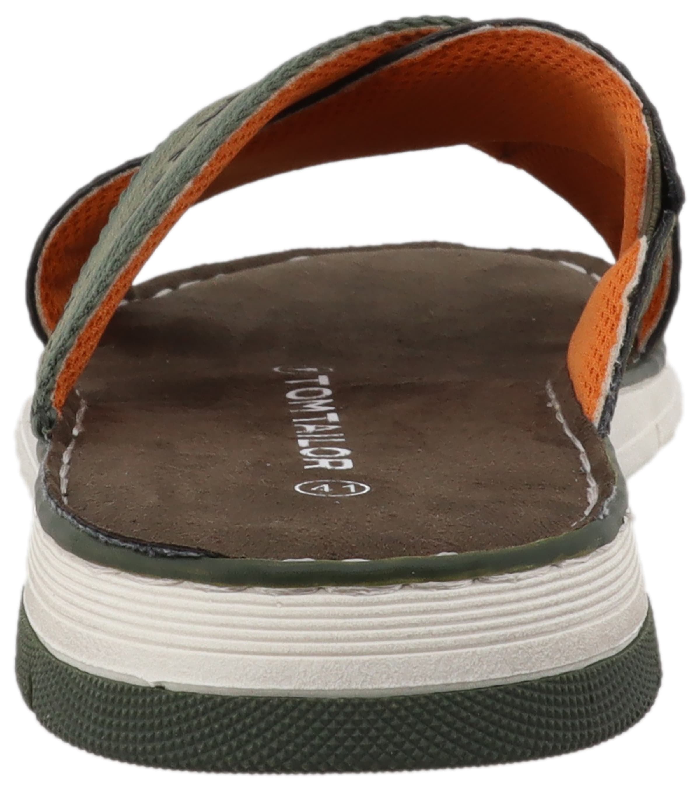 TOM TAILOR Pantolette, Sommerschuh, Schlupfschuh, Bequemschuh mit plakativem Logoschriftzug