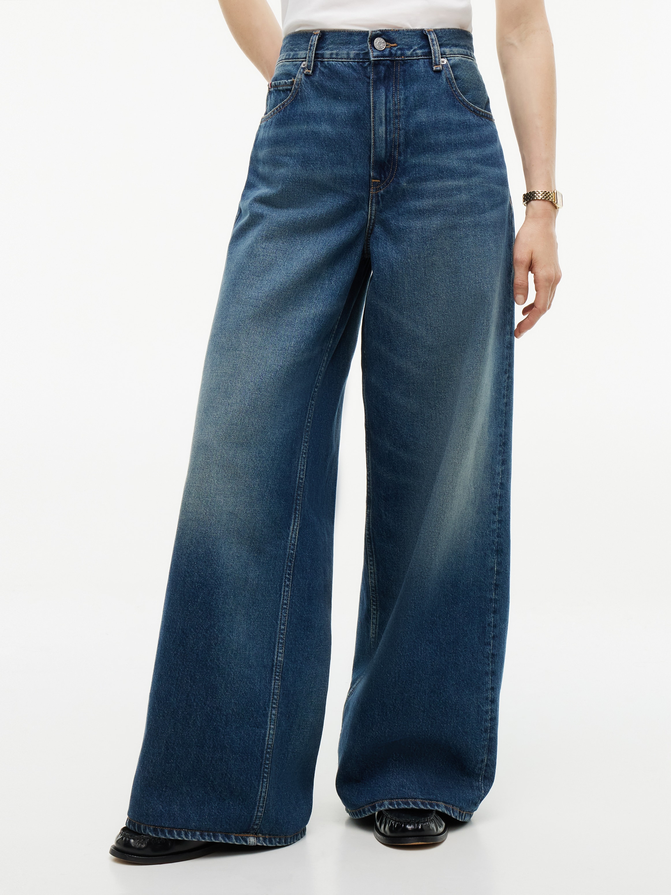 Tommy Hilfiger Weite Jeans "DNM NEW DOREEN 70S WIDE LEG HW" Baumwolle, lässig geschnitten, wide fit, high waist