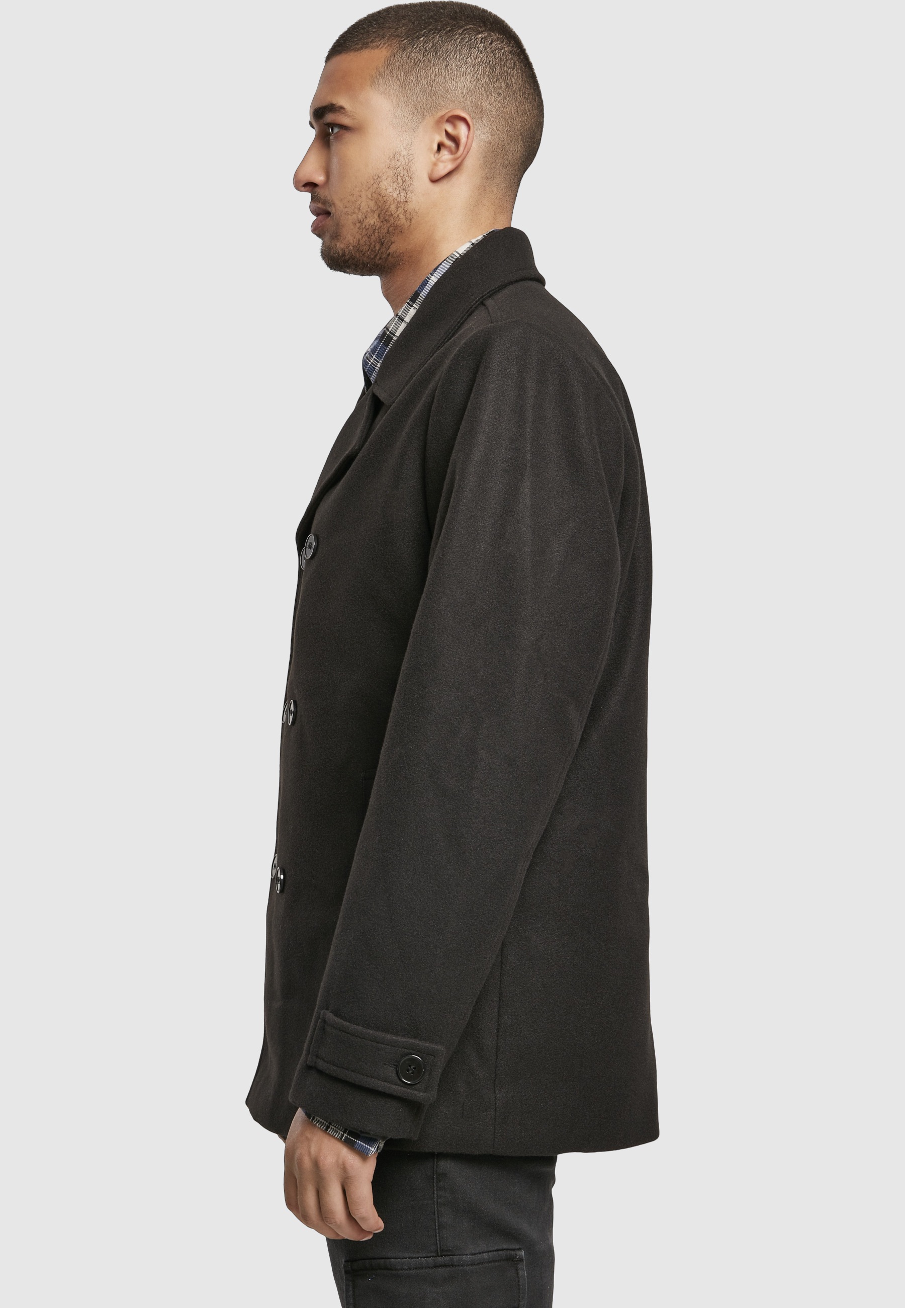 URBAN CLASSICS Allwetterjacke »Urban Classics Herren Classic Pea Coat« 1 Stk. tlg. ohne Kapuze