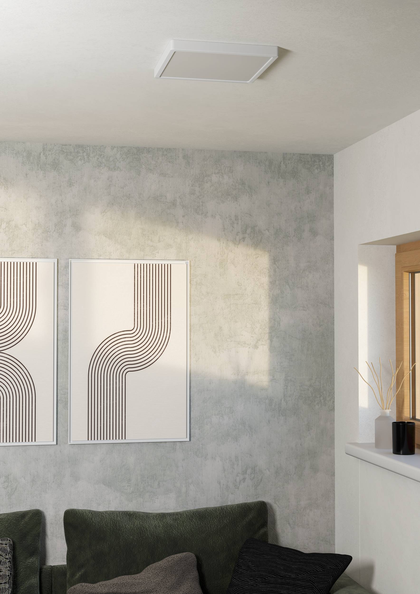 EGLO Aufbauleuchte »Fueva 6 Deckenleuchte, Aufbaulampe, Kunststoff, Deckenbeleuchtung« LED-Modul 1 Stk. Kaltweiß | Neutralweiß | Warmweiß Aufbauleuchte - L29 x B29 x H2,5 cm - weiß - 13W inkl.