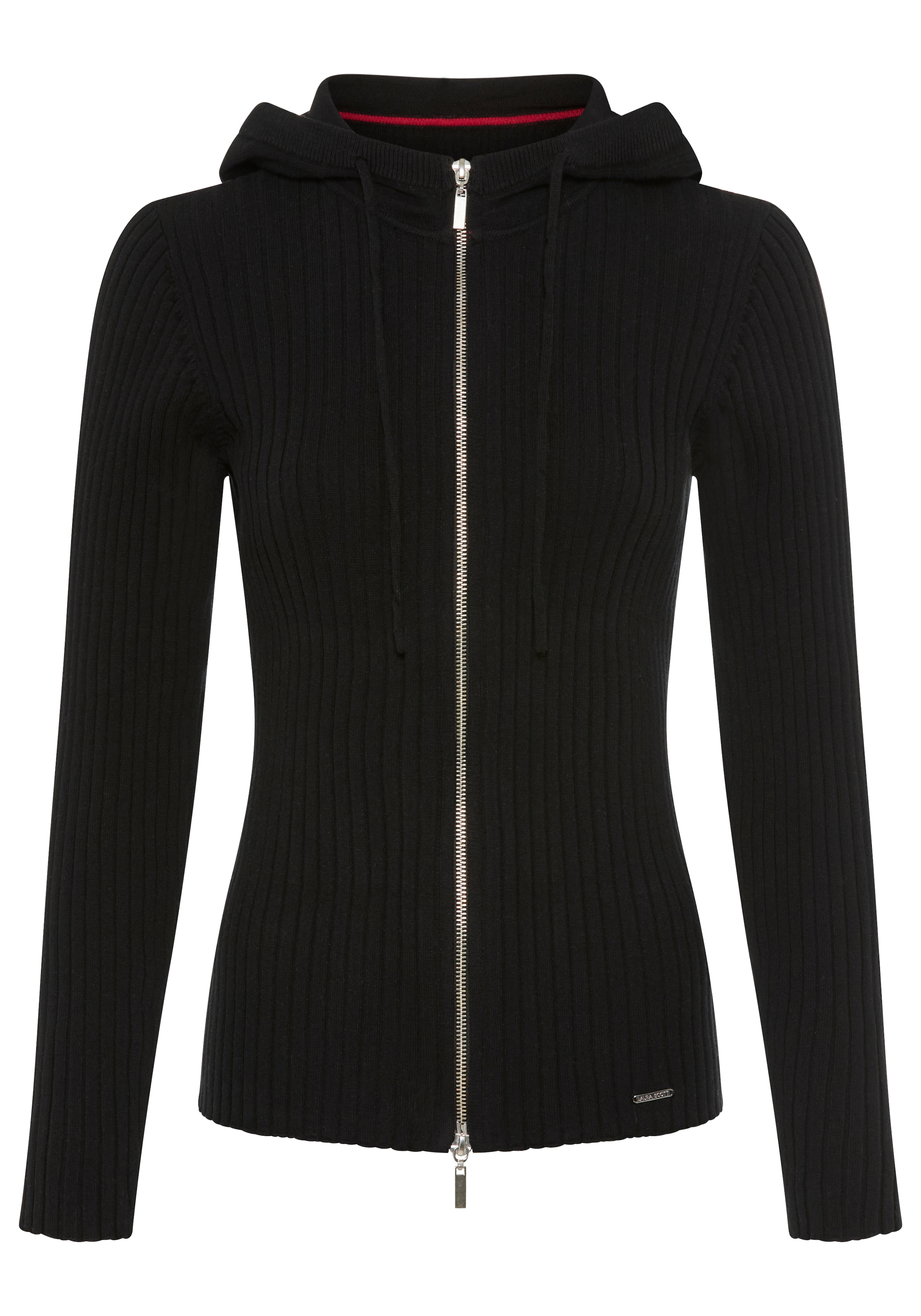 Laura Scott Kapuzenstrickjacke, mit 2-Wege-Reißverschluss aus Rippe - NEUE KOLLEKTION