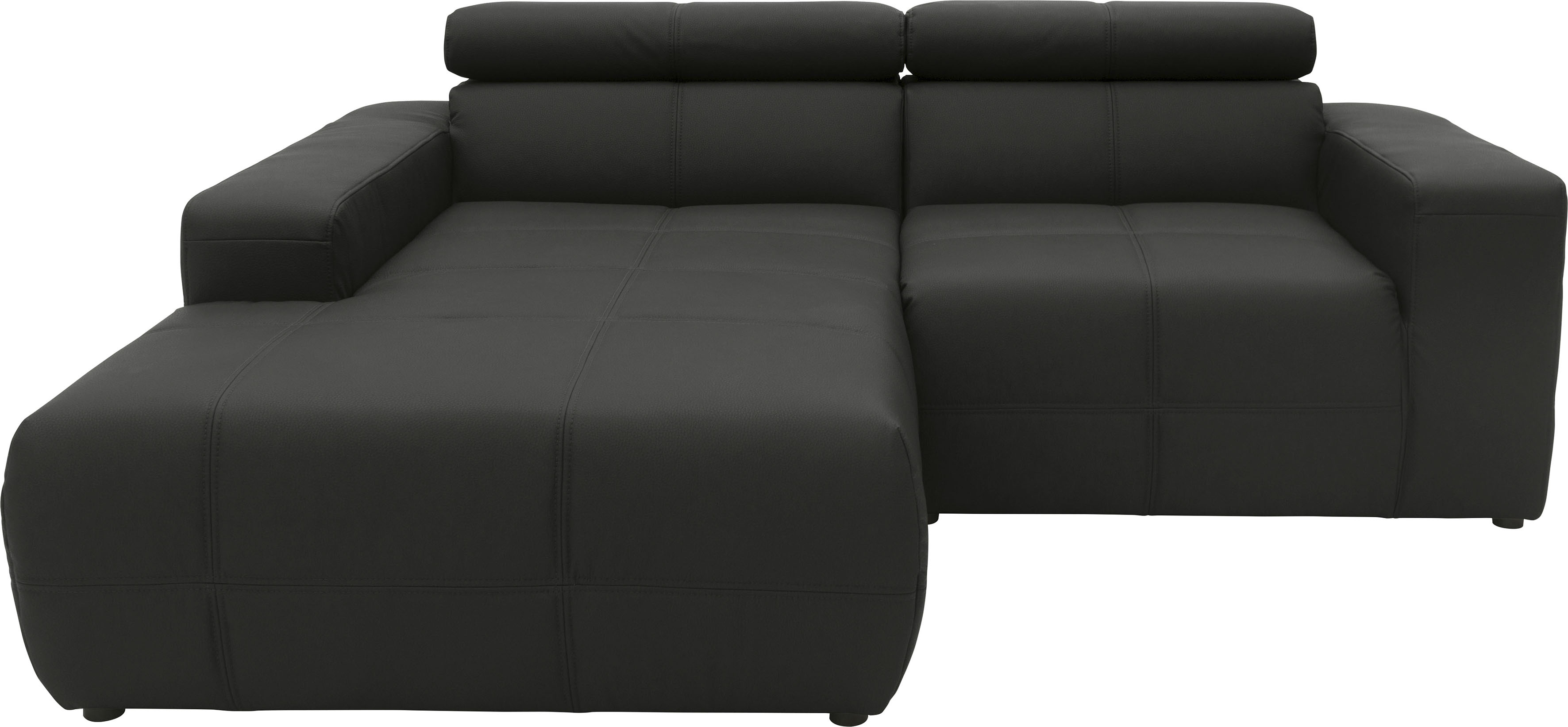 DOMO collection Ecksofa "BRANDON inkl. Kopfteilverstellung, 214x100x80 cm, L-Form" Mit Kopfteilverstellung, auch in Leder und Cord, L-Form