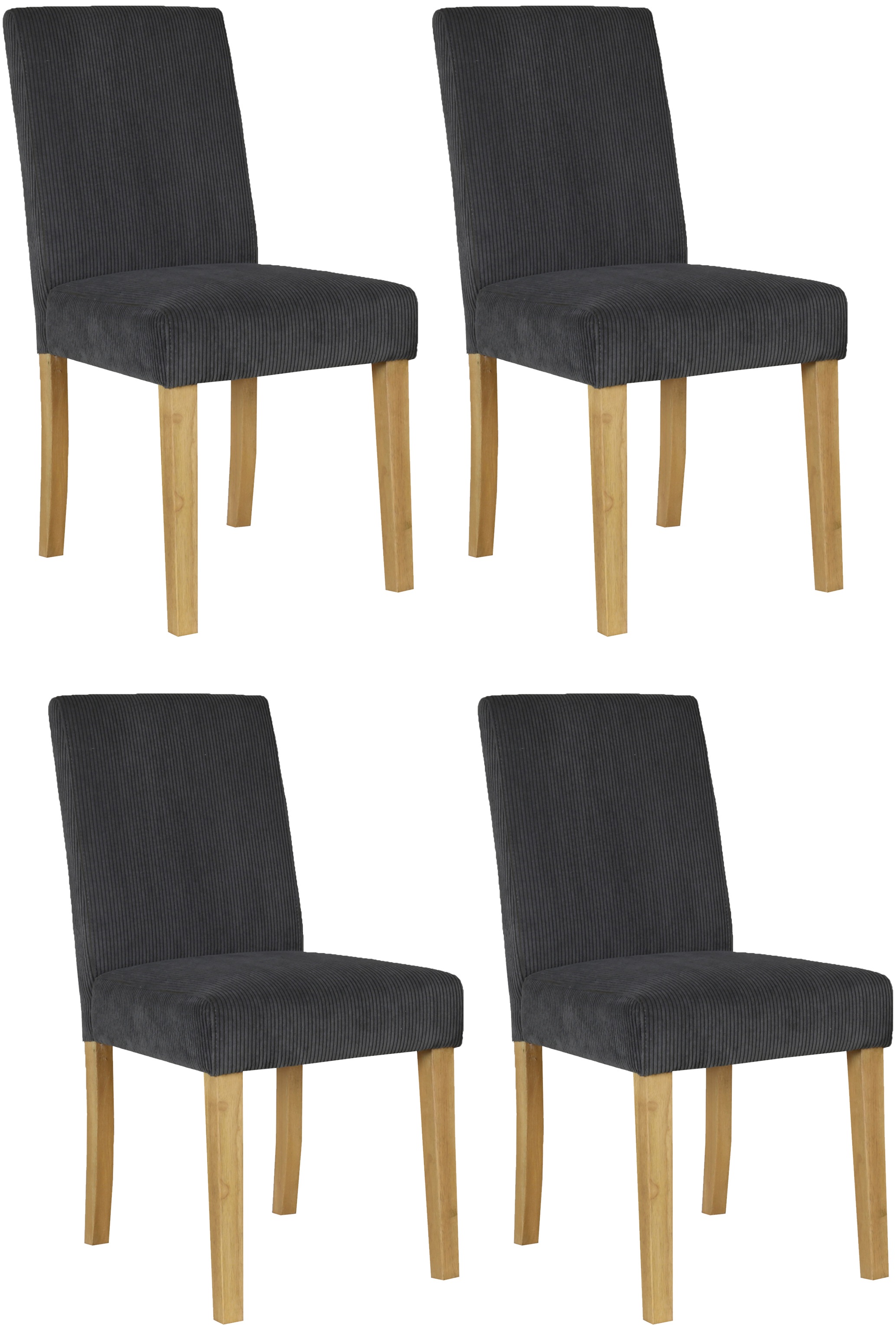 Home affaire Esszimmerstuhl »Winikon, TOPSELLER!«, (Set), 4 St., Cord, Massivholzgestell, moderner Cordbezug, bequem gepolstert