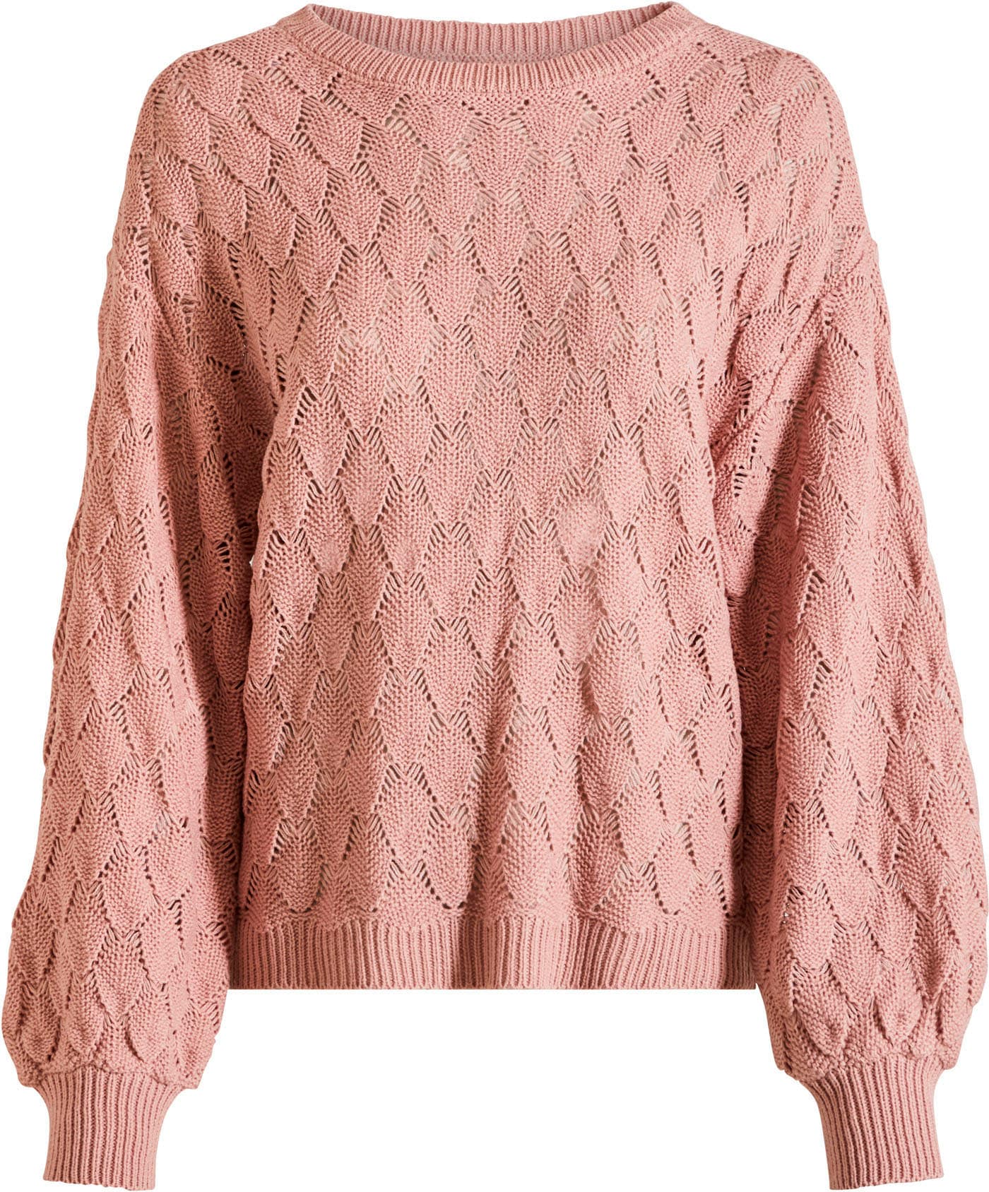bonprix Ajourpullover »Ajour-Pullover« lässige Passform, Ballonärmel, tolles Ajour-Strickmuster