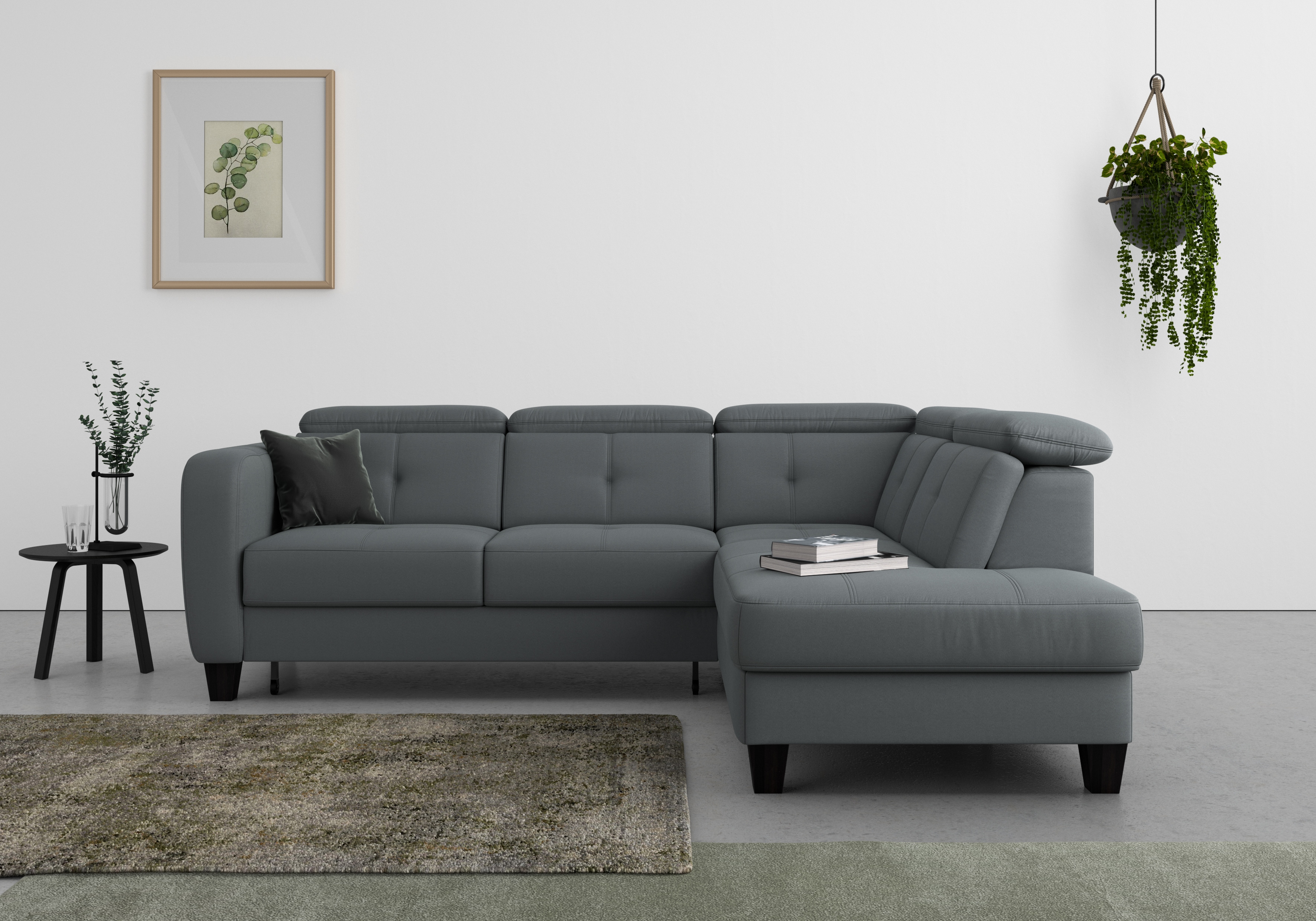 sit&more Ecksofa "Belluci L-Form" inklusive Federkern, wahlweise mit Schlaffunktion und Bettkasten