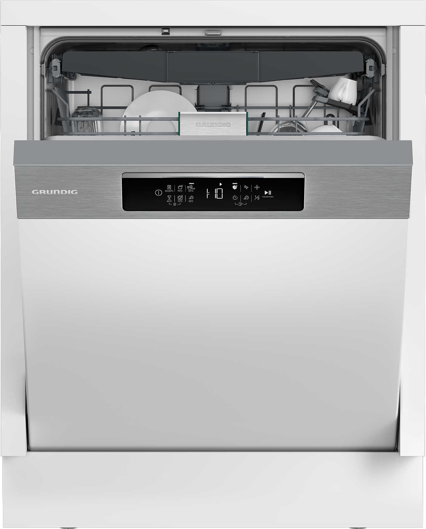 Grundig teilintegrierbarer Geschirrspüler »GNIP4420X 7628891677«, 15 Maßgedecke, CornerWash