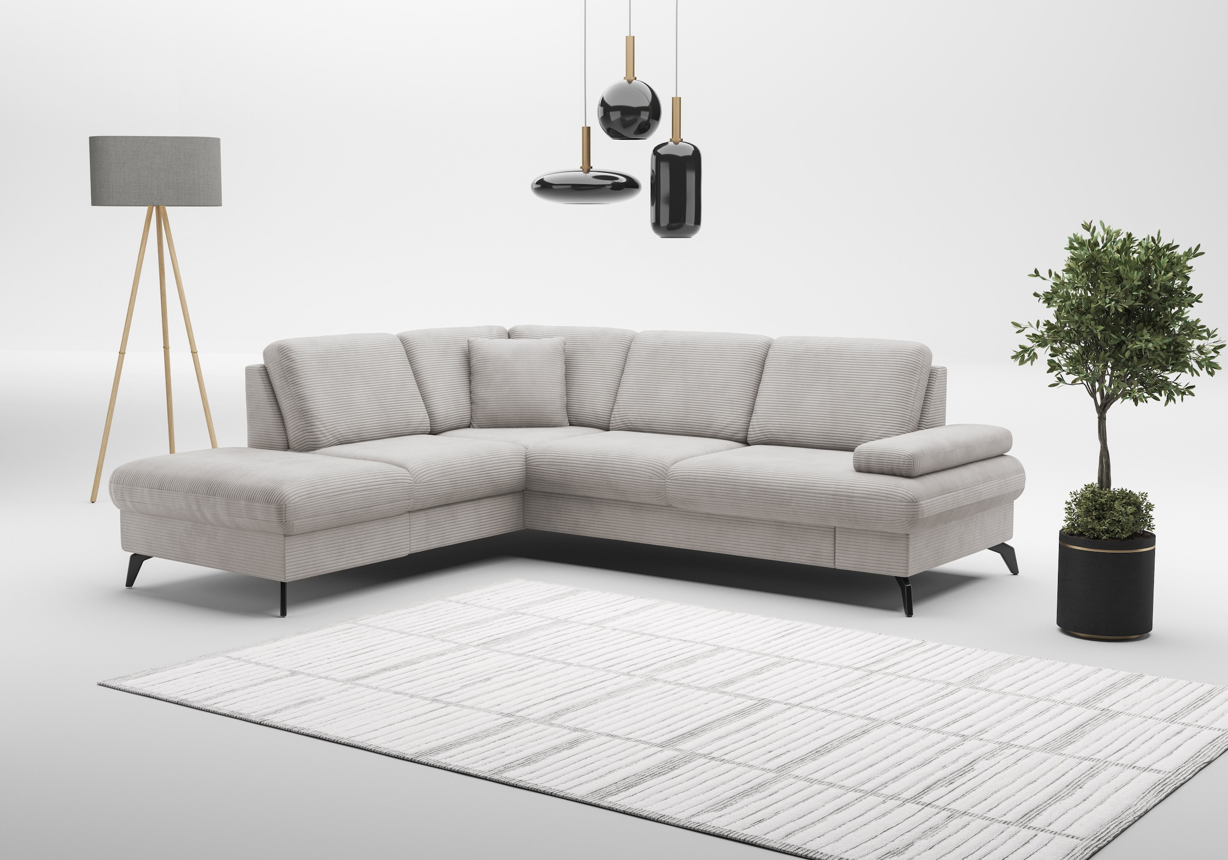 sit&more Ecksofa "Morris Jubi L-Form, B: 238 cm" mit Armteilfunktion & 1 Zierkissen, optional Schlaffunktion