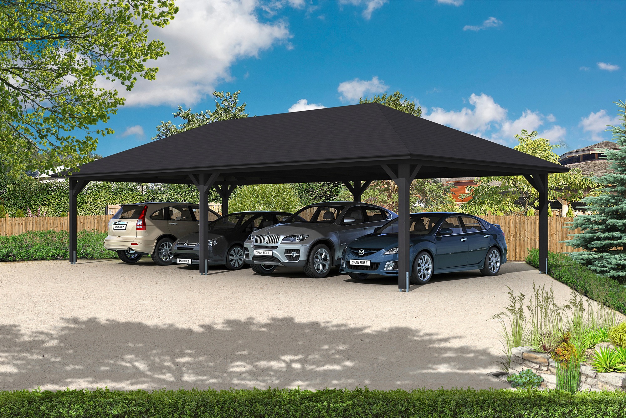 Skanholz Doppelcarport »Taunus«, 530 cm, Anthrazit