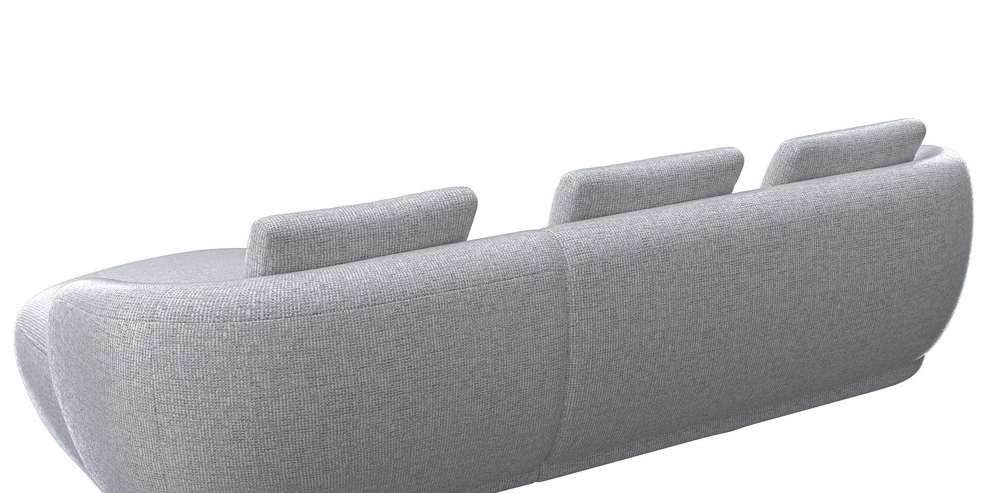 FLEXLUX Wohnlandschaft »Torino, rund, L-Form, Sofa-Ecke mit Recamiere, Longchair-Sofa«, Modernes, organisches Sofa-Design, Kaltschaum, Wellenunterfederung