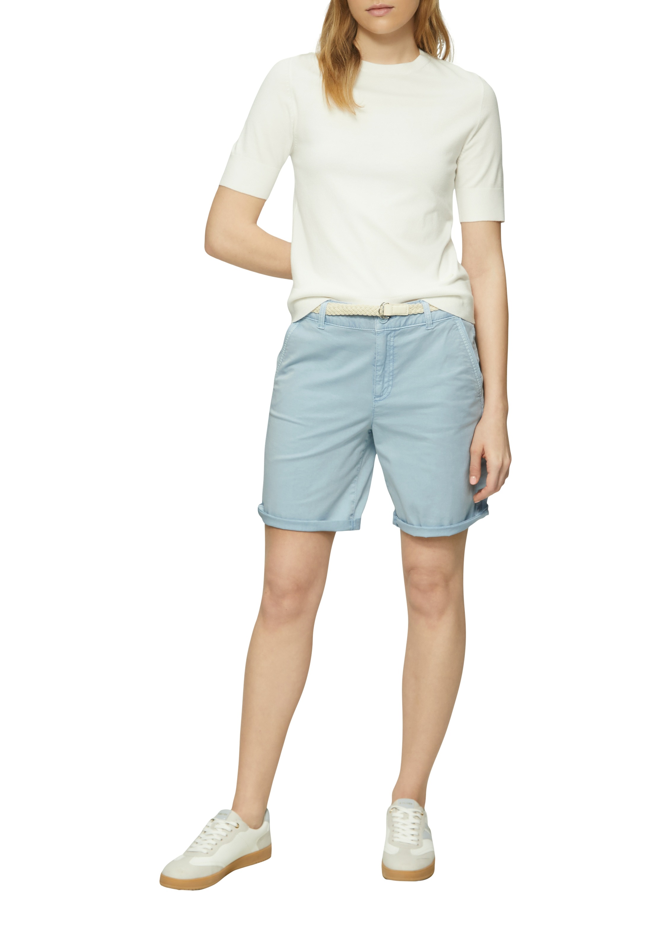 s.Oliver Chinoshorts, Sommerhose mit geflochtenem Gürtel günstig online kaufen