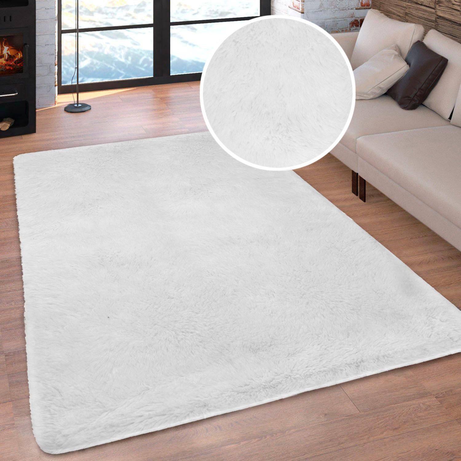 OTTO home Hochflor-Teppich "Silky, besonders weich und kuschelig, sehr dichte Qualität" rechteckig 33 mm Höhe rutschhemmend beschichtet, waschbar, uni, Wohnzimmer, Schlafzimmer