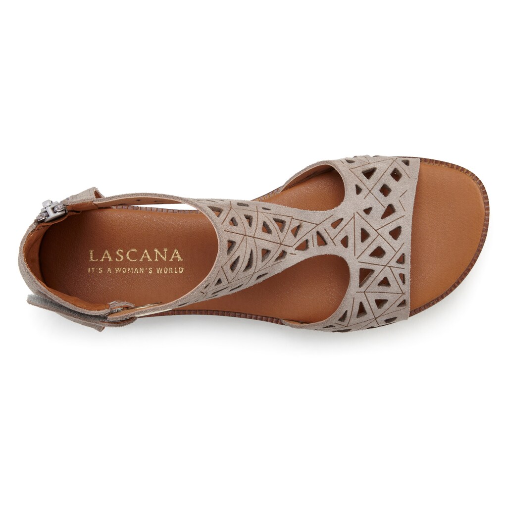 LASCANA Sandale, Sandalette, Sommerschuh aus hochwertigem Leder mit Cut-Outs