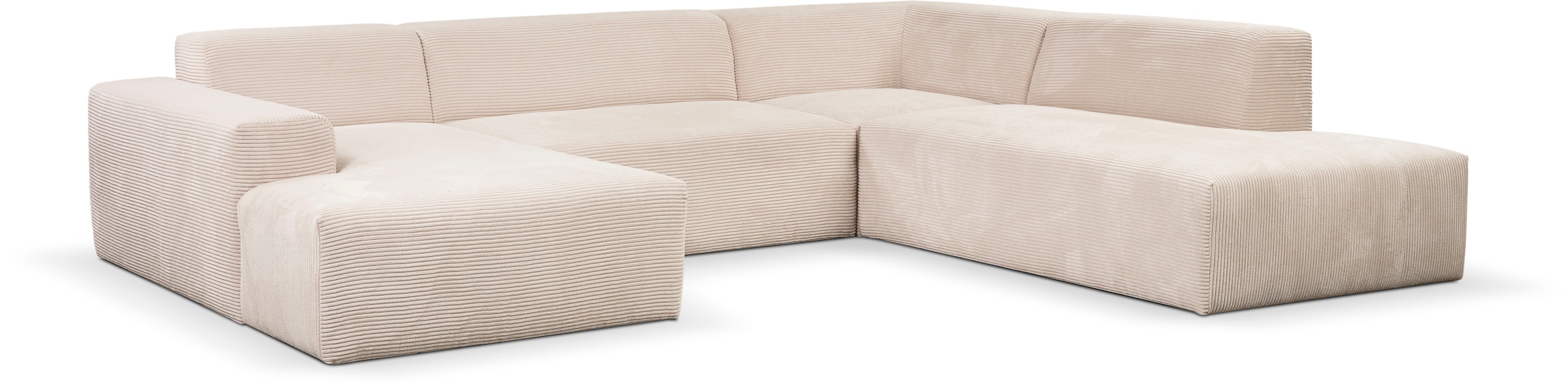 WERK2 Wohnlandschaft »Zeus U-Form«, Curvy Trend Wohnlandschaft mit urbaner Optik auch in weichem Cord