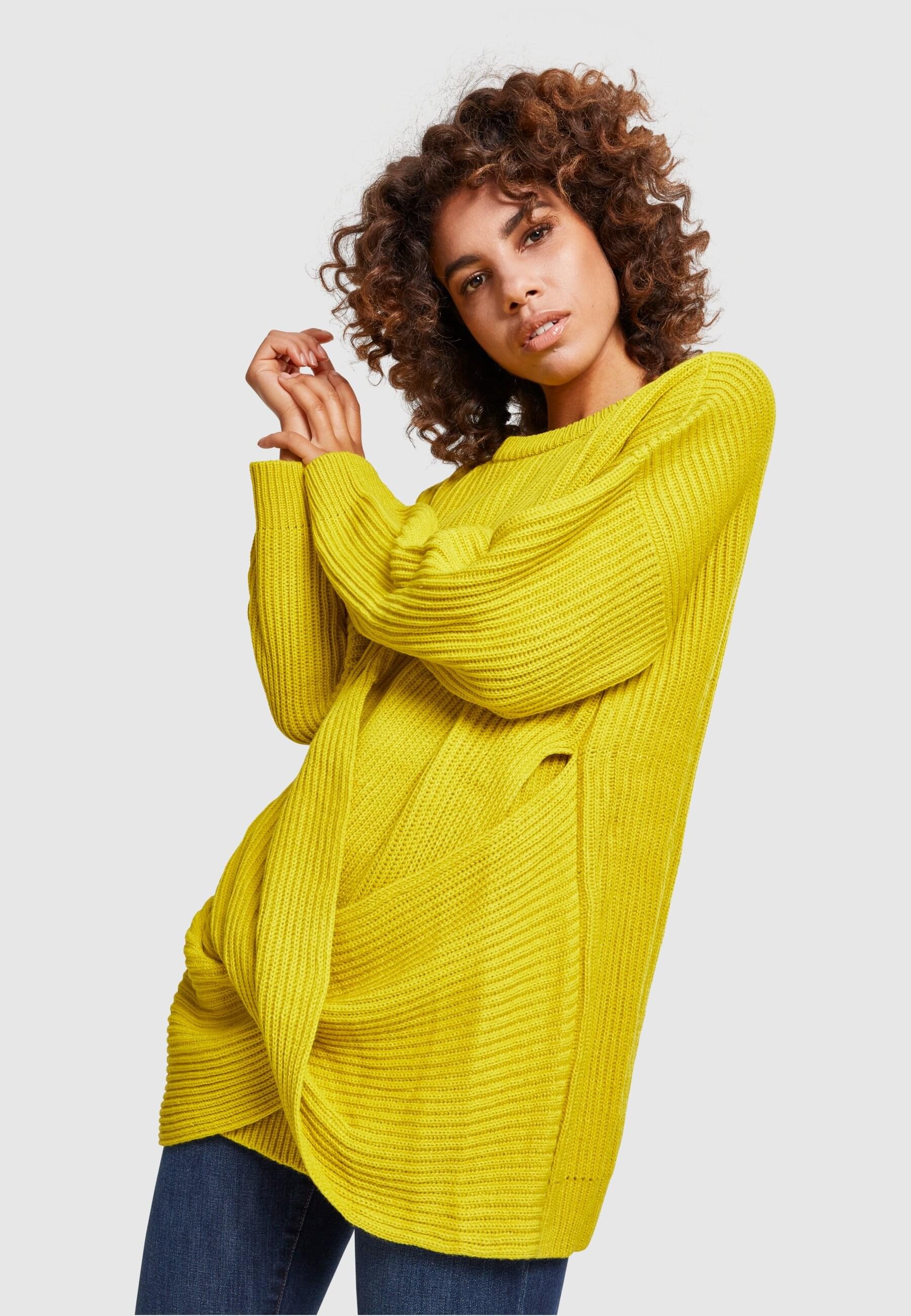 URBAN CLASSICS Rundhalspullover »Urban Classics Damen Ladies Wrapped Sweater«, (1 tlg.)