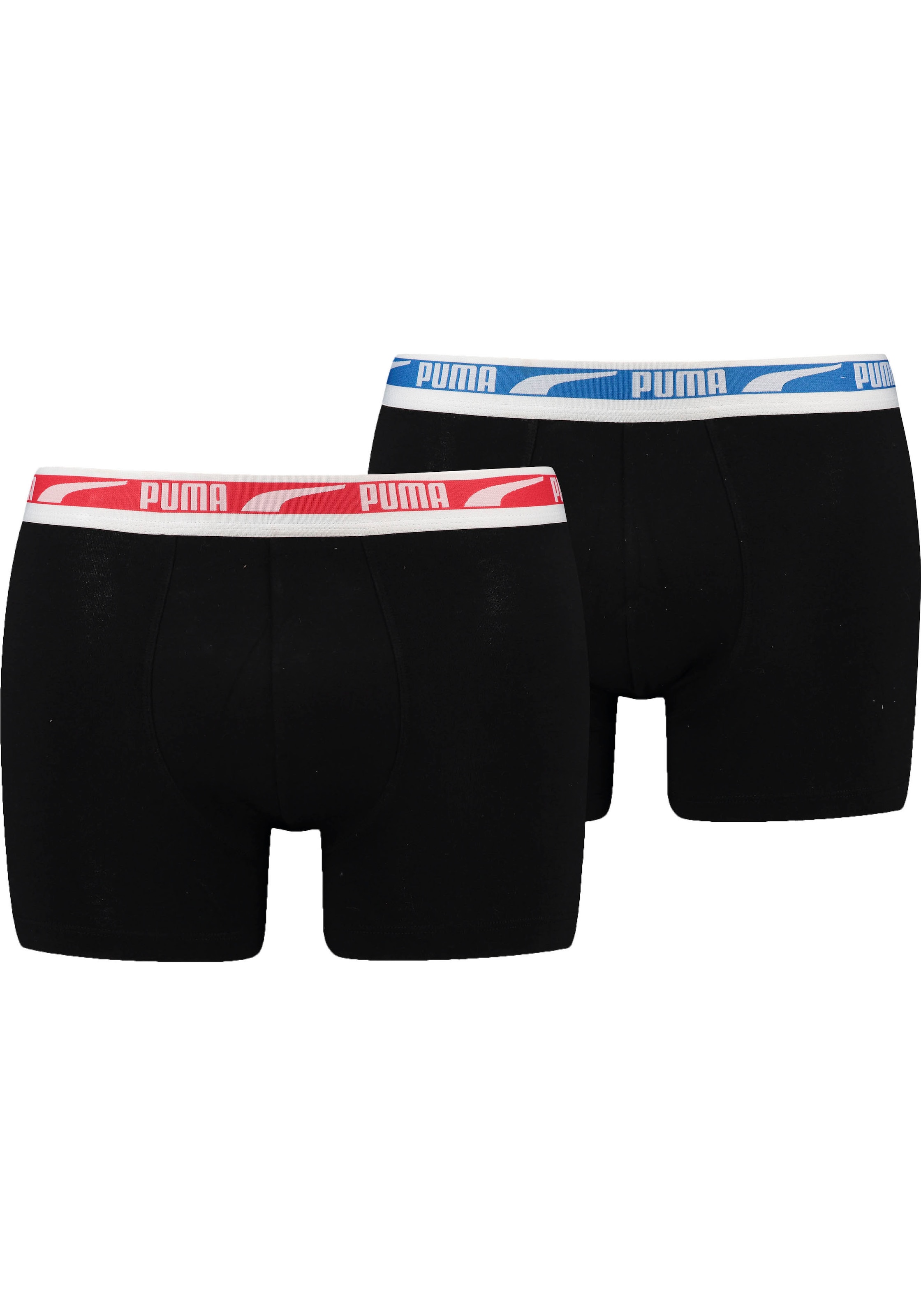 PUMA Boxershorts "MEN MULTI LOGO BOXER 2P", (2er Pack), mit elastischem Webbund