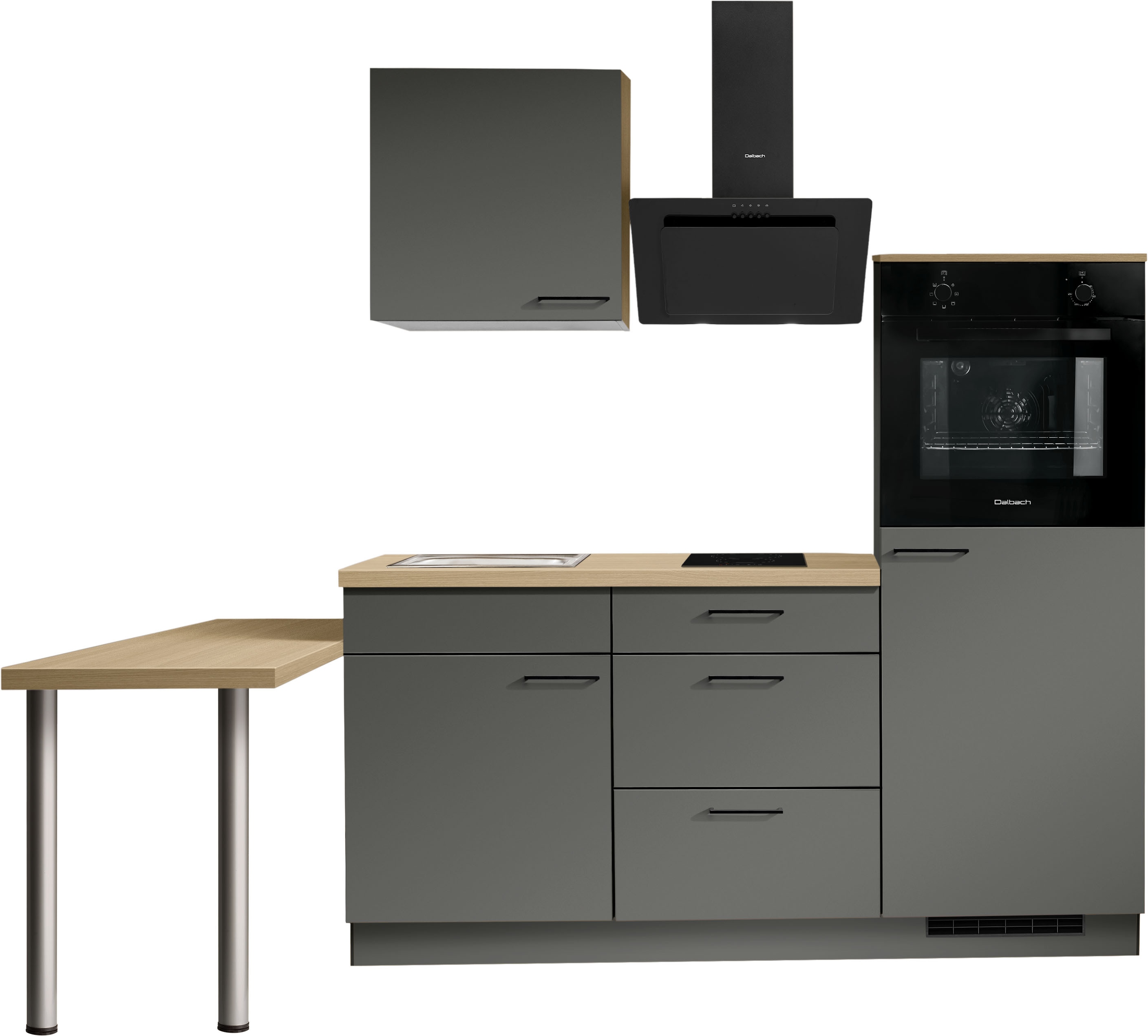 KOCHSTATION "KS-Solmera" Breite 240cm, vormontiert, wahlweise mit E-Geräten