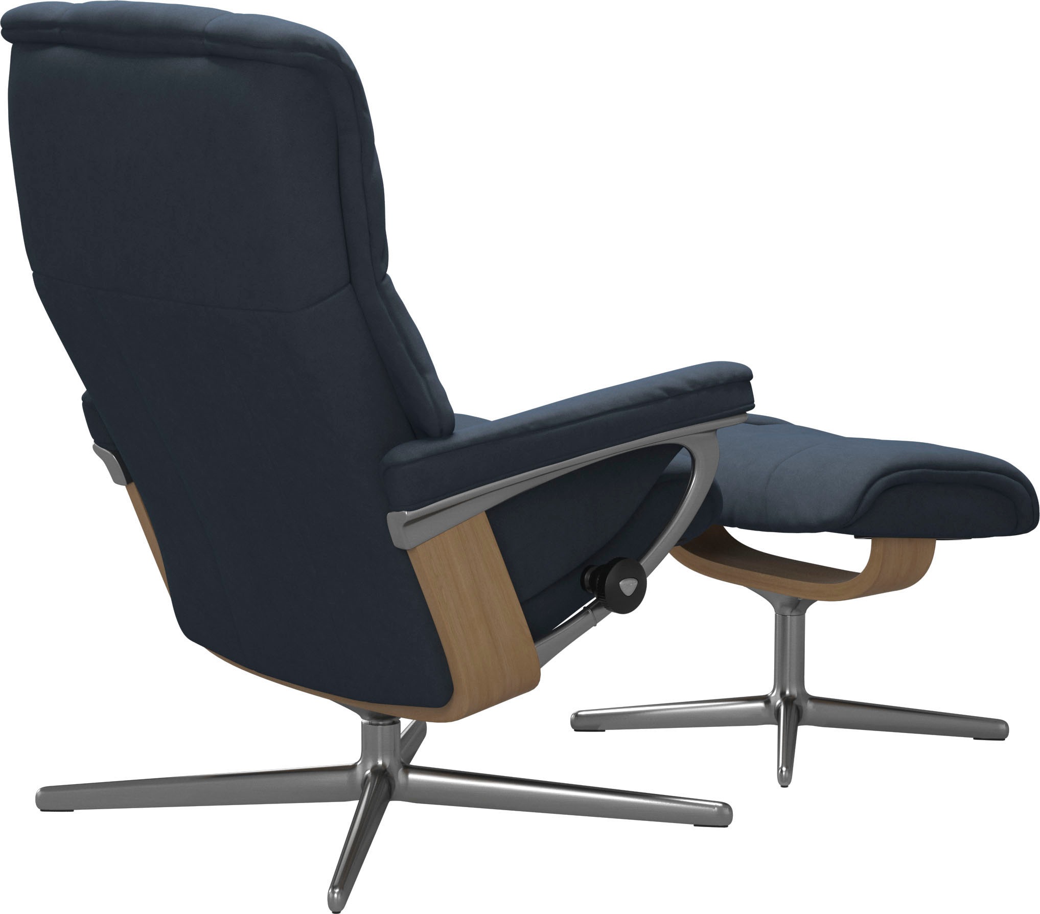 Stressless® Relaxsessel »Mayfair«, (Set, Relaxsessel mit Hocker), mit Hocker, mit Cross Base, Größe S, M & L, Holzakzent Eiche
