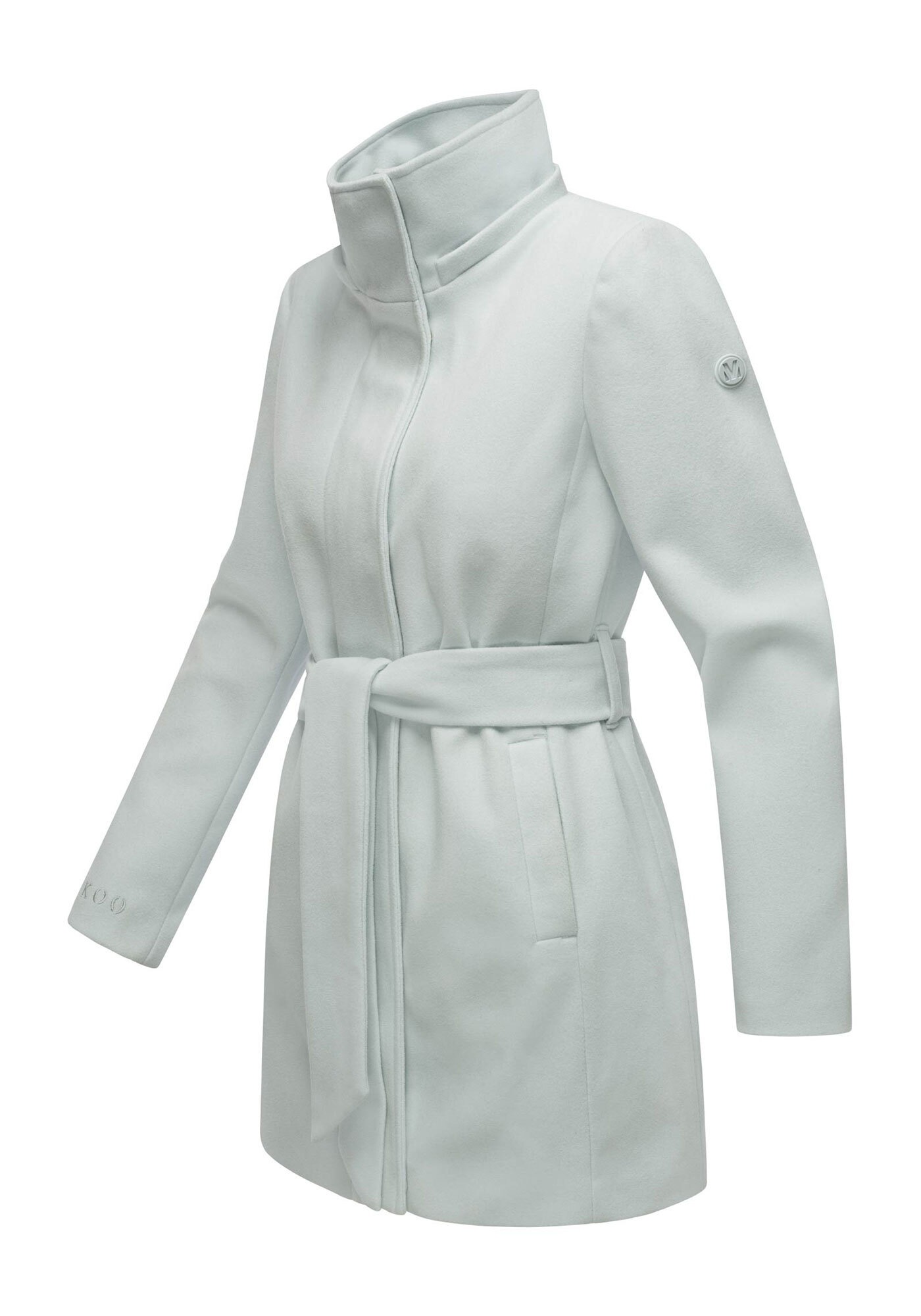 Marikoo Kurzmantel »Katalinaa«, Eleganter Wickel Mantel mit Taillengürtel und Oversized Hood Kapuze
