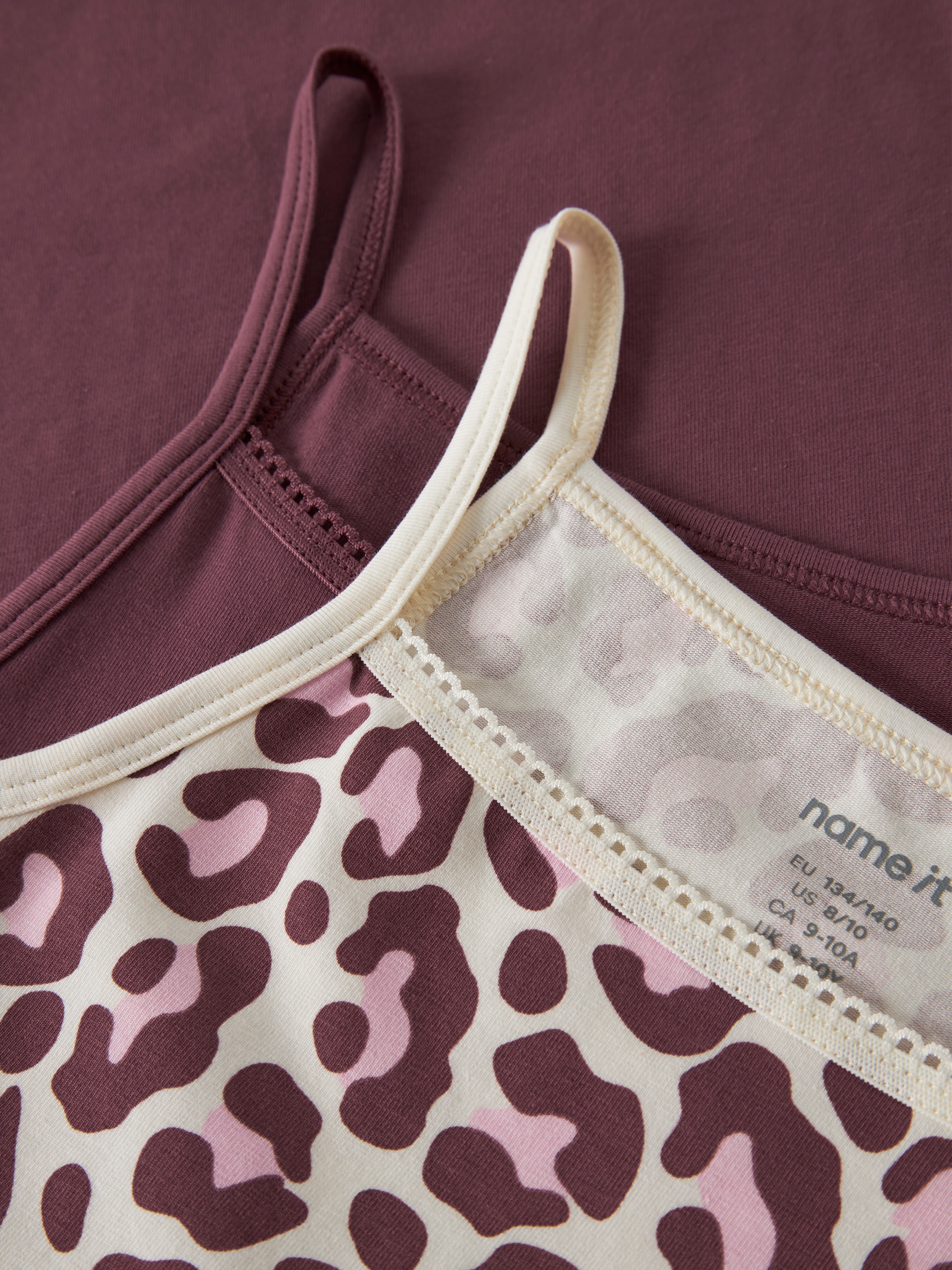 Name It Unterhemd »NKFSTRAP TOP 2P LEO NOOS« Packung, 2 Stk. Baumwollmischung