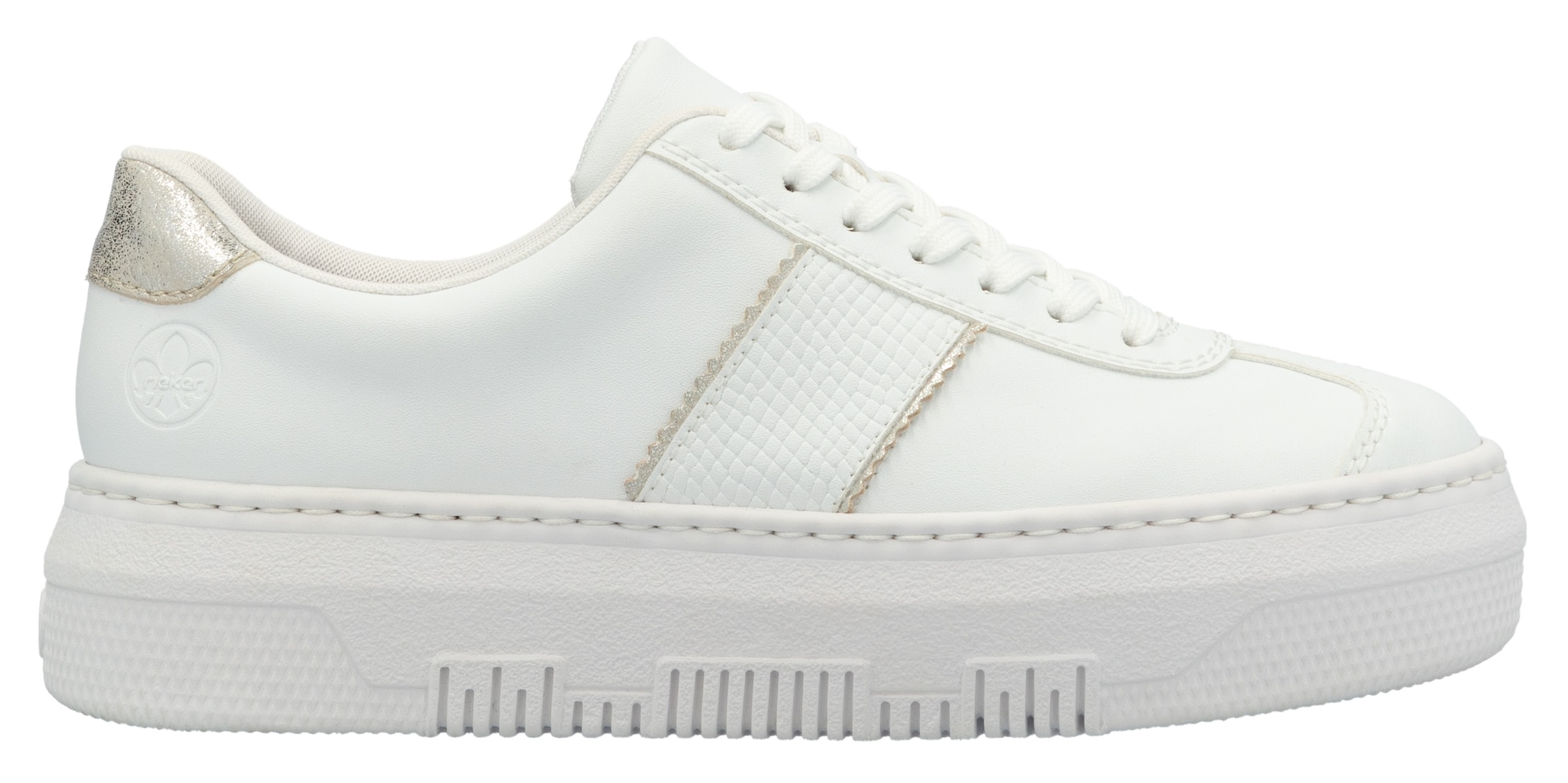 Rieker Plateausneaker, Schnürschuh, Halbschuh, Freizeitschuh mit gepolstertem Schaftrand