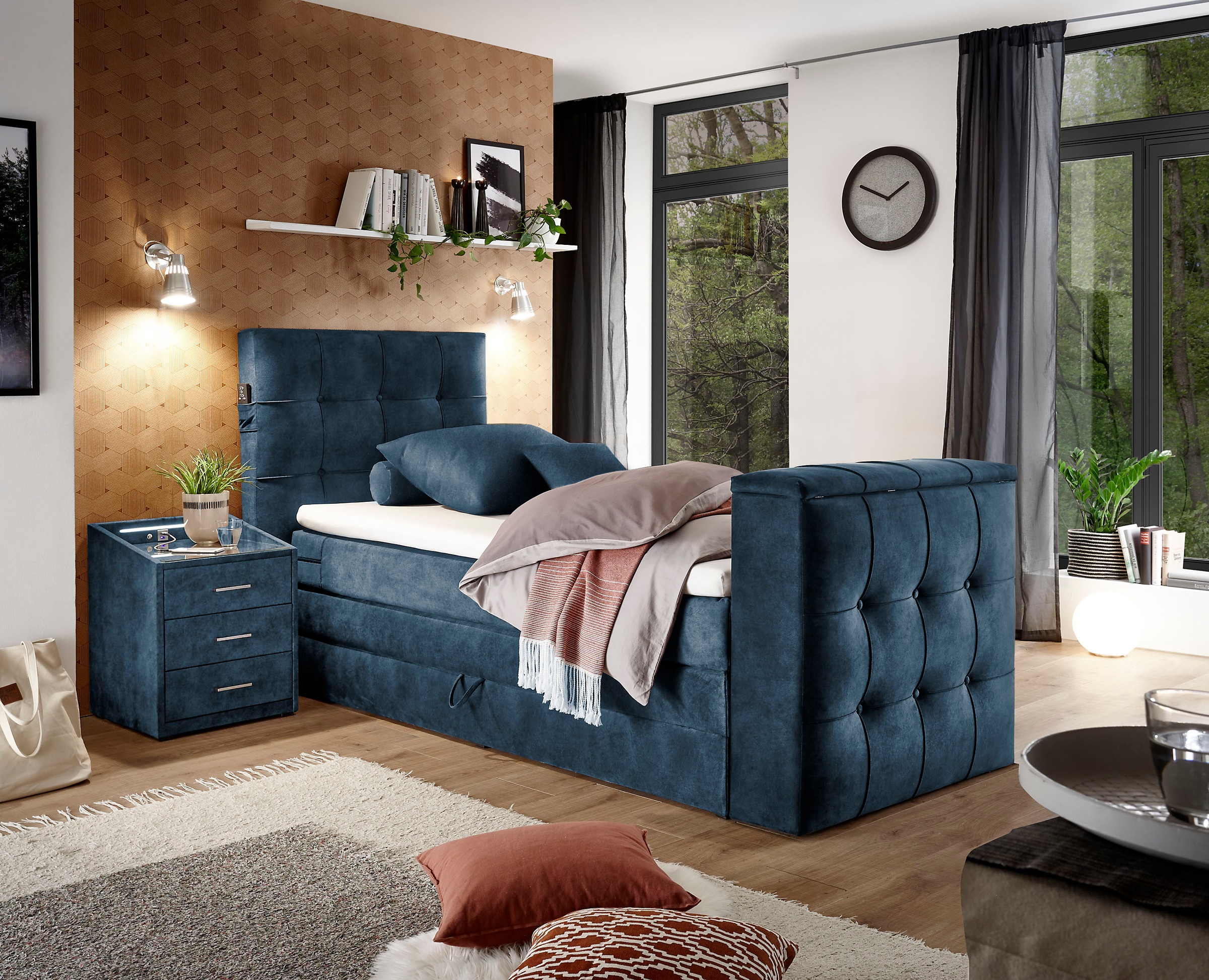 set one by Musterring Boxspringbett "Richmond" versenkbarer TV- Halterung m günstig online kaufen