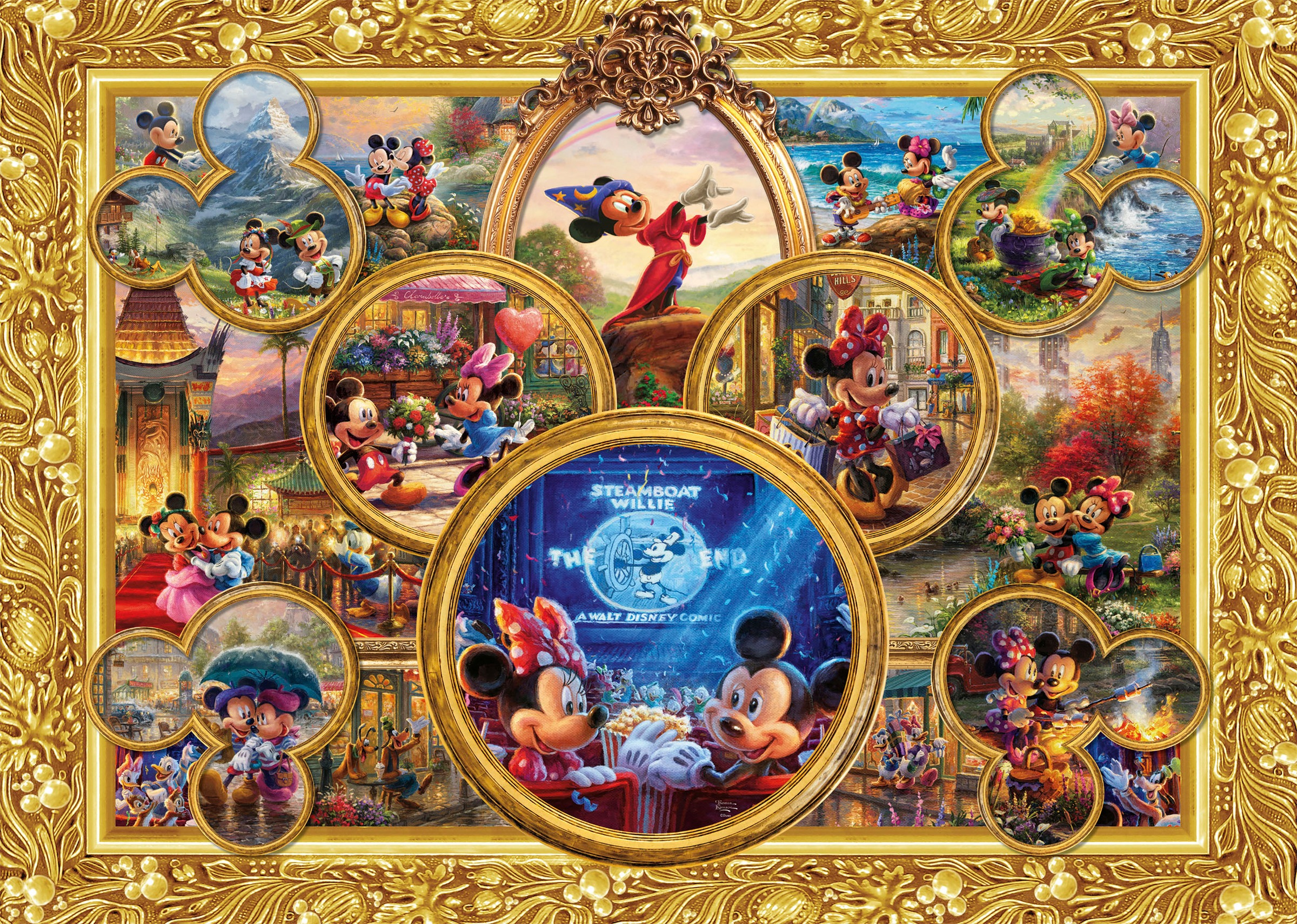 Schmidt Spiele Puzzle »Disney, Mickey and Minnie Dream Collage von Thomas Kinkade«, (2000 tlg.)