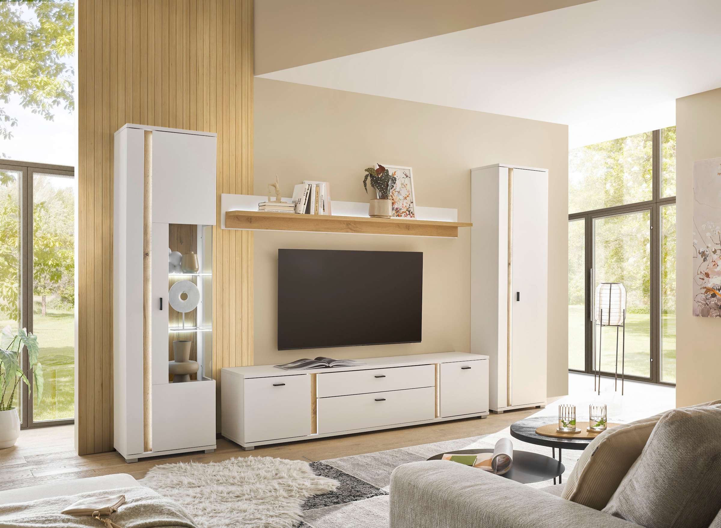 INOSIGN Mehrzweckschrank »LONG ISLAND«, (1 St.), in moderner Trendfarbe,inklusive senkrechter Beleuchtung,Breite 55 cm