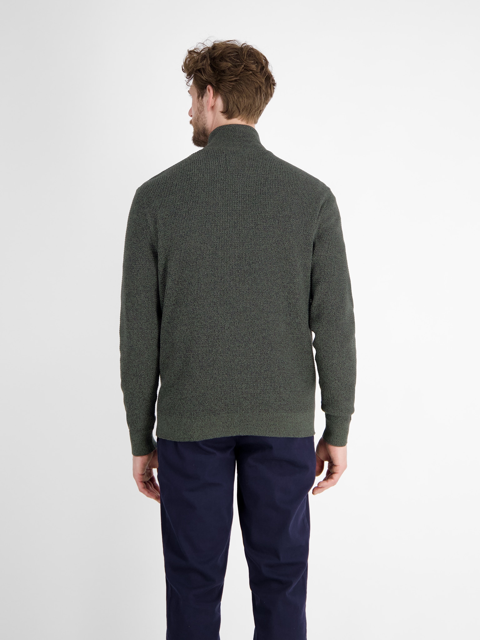 LERROS Strickpullover, mit Troyer-Reißverschluss, Stehkragen