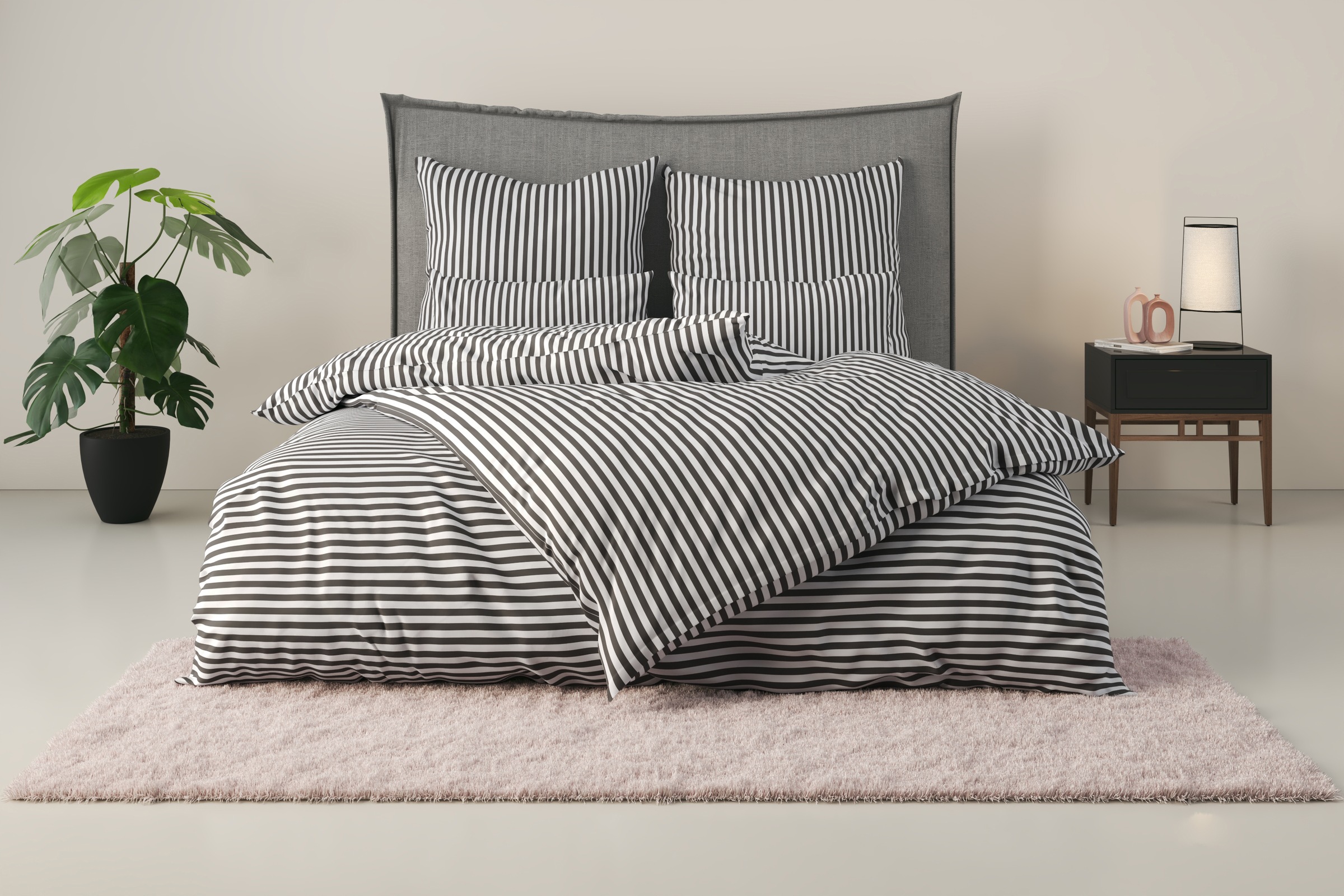 LeGer Home by Lena Gercke Bettwäsche "Linnea" 2 aus 100% Baumwolle, Streifendesign