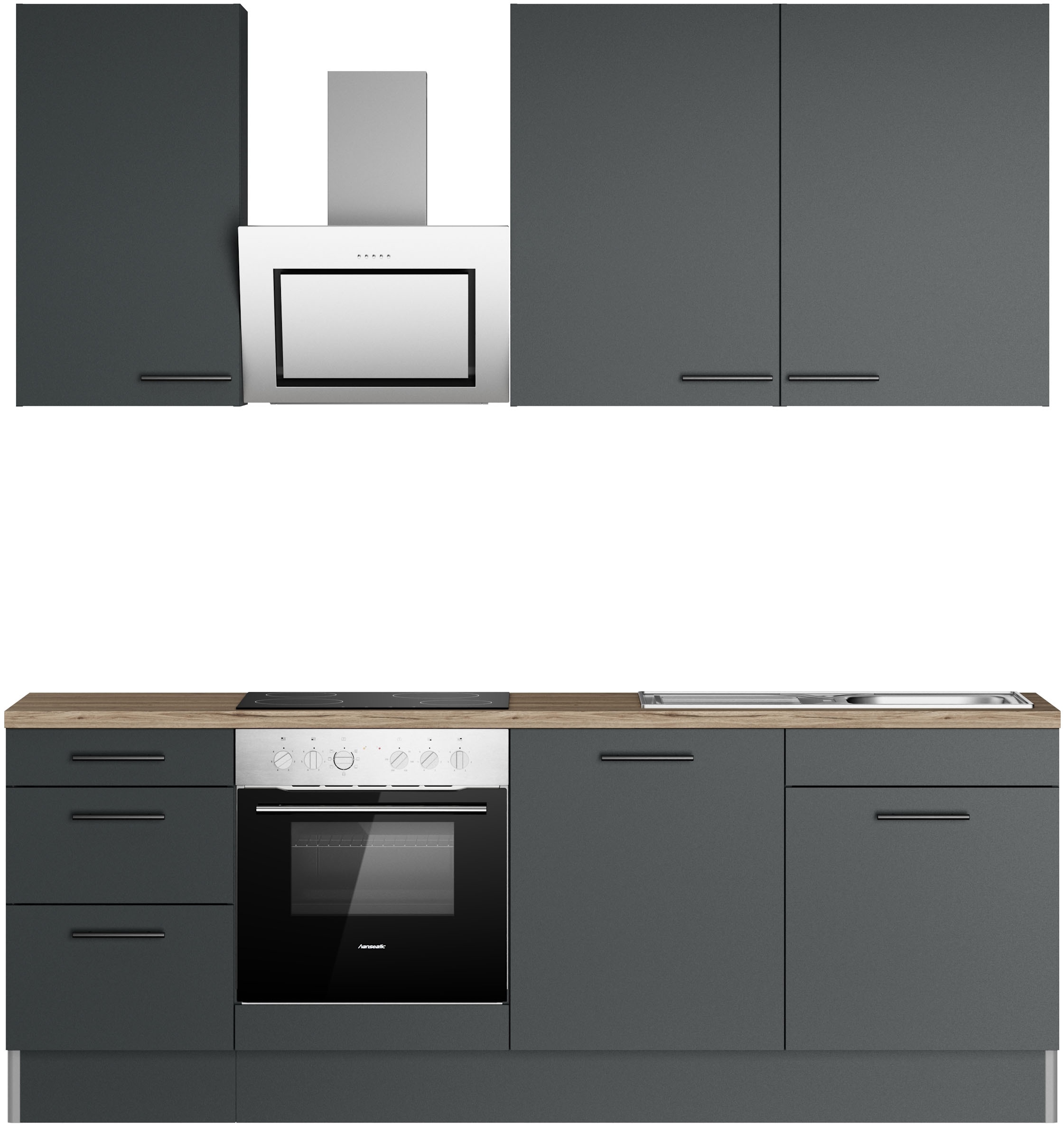 OPTIFIT Küchenzeile "Fiona", Breite 230 cm, mit Hanseatic-E-Geräten in Prem günstig online kaufen