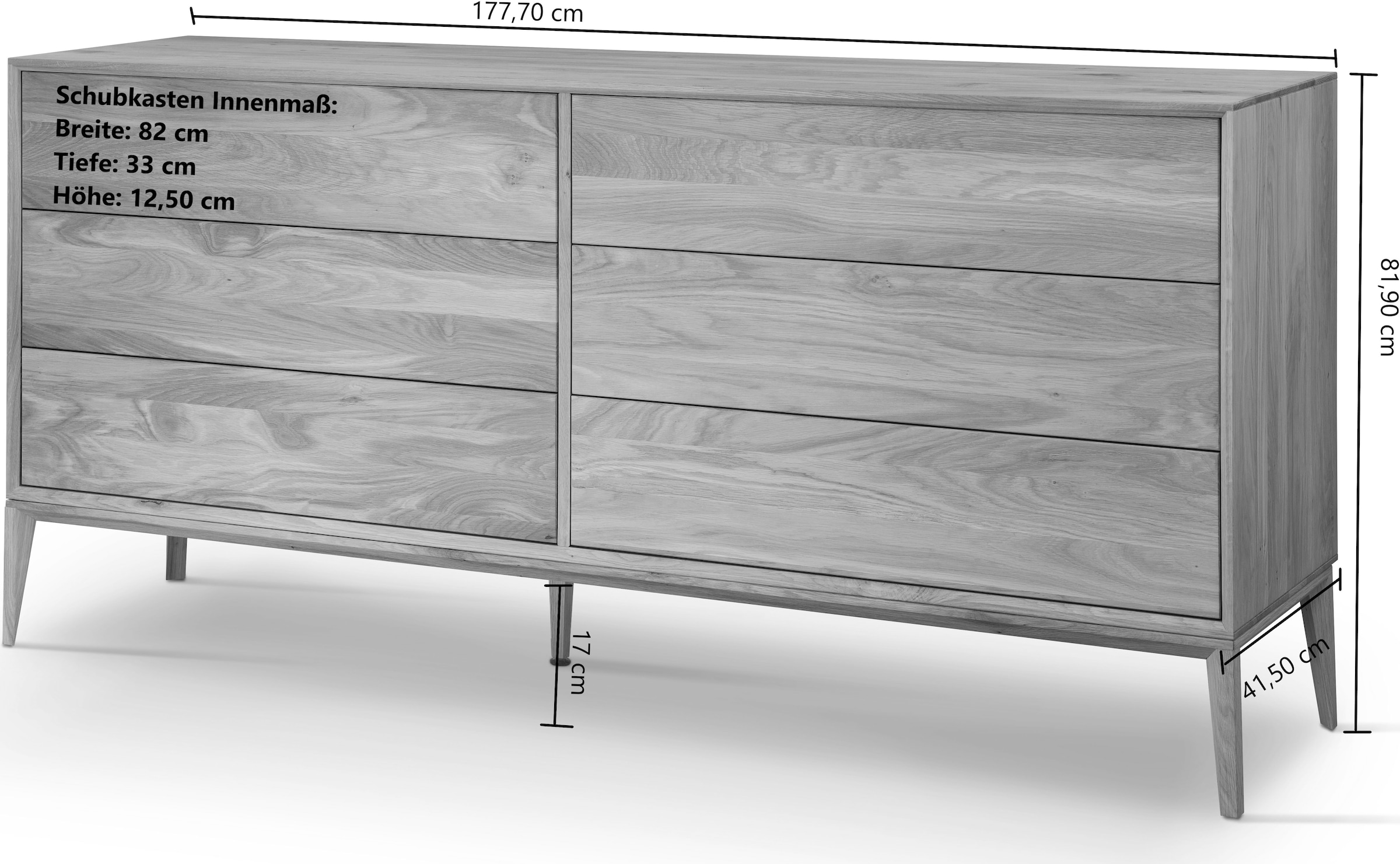 Home affaire Sideboard »Koda«, 6 Schubladen mit push to open funktion