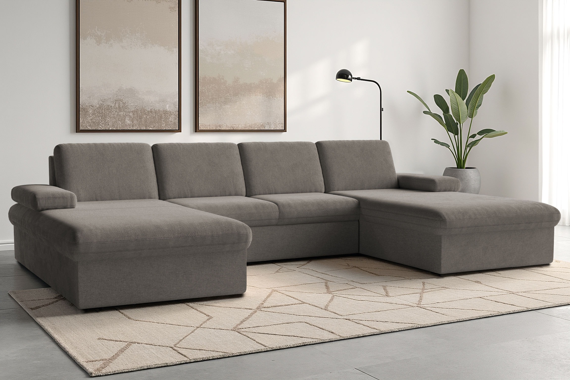 sit&more Wohnlandschaft "Moreno U-Form, B: 309 cm" mit Armteilverstellung, günstig online kaufen