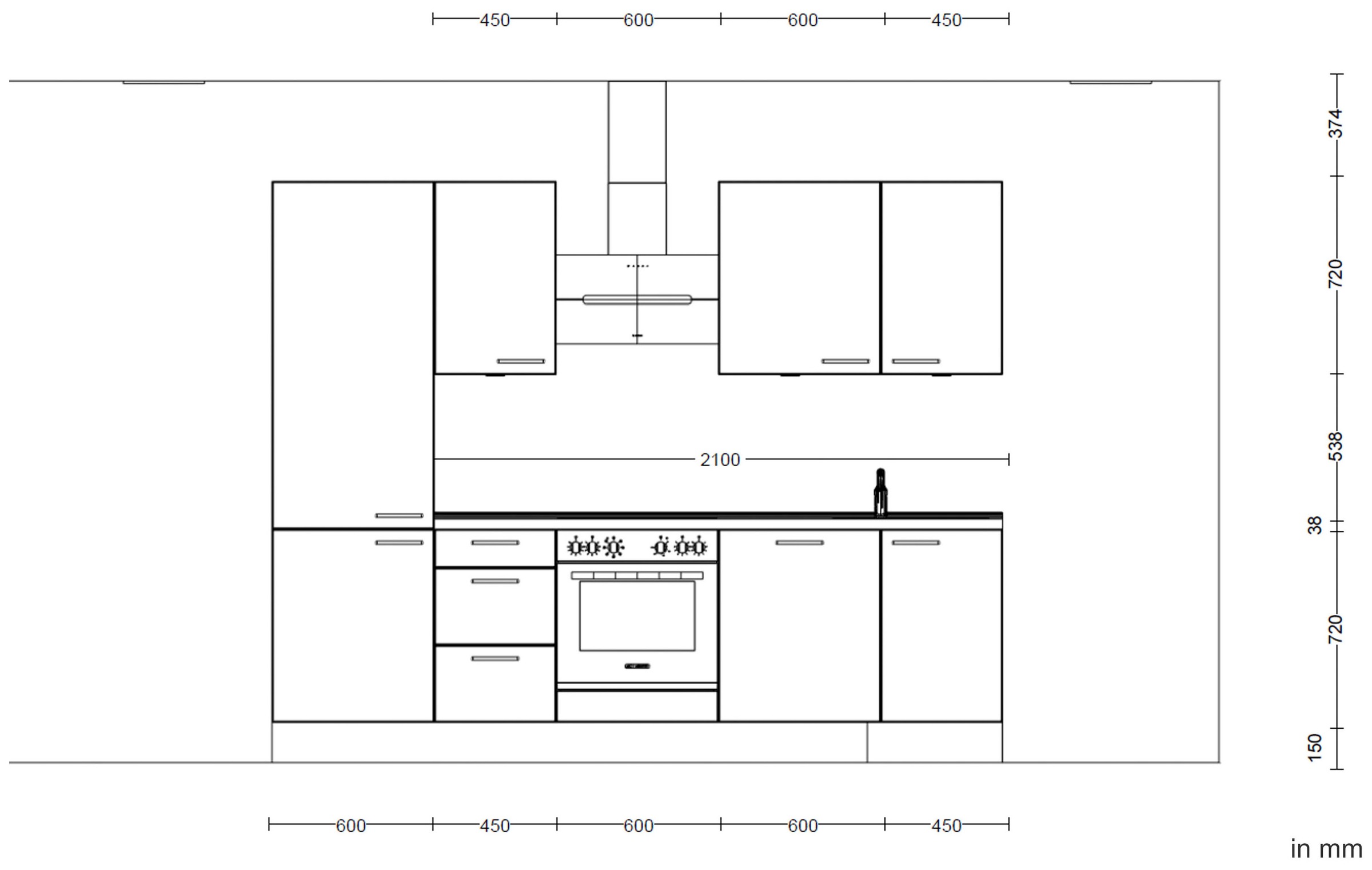 nobilia® Küchenzeile »"Cascada II"«, vormontiert, Breite 270 cm, Ausrichtung wählbar, wahlw. mit E-Geräten