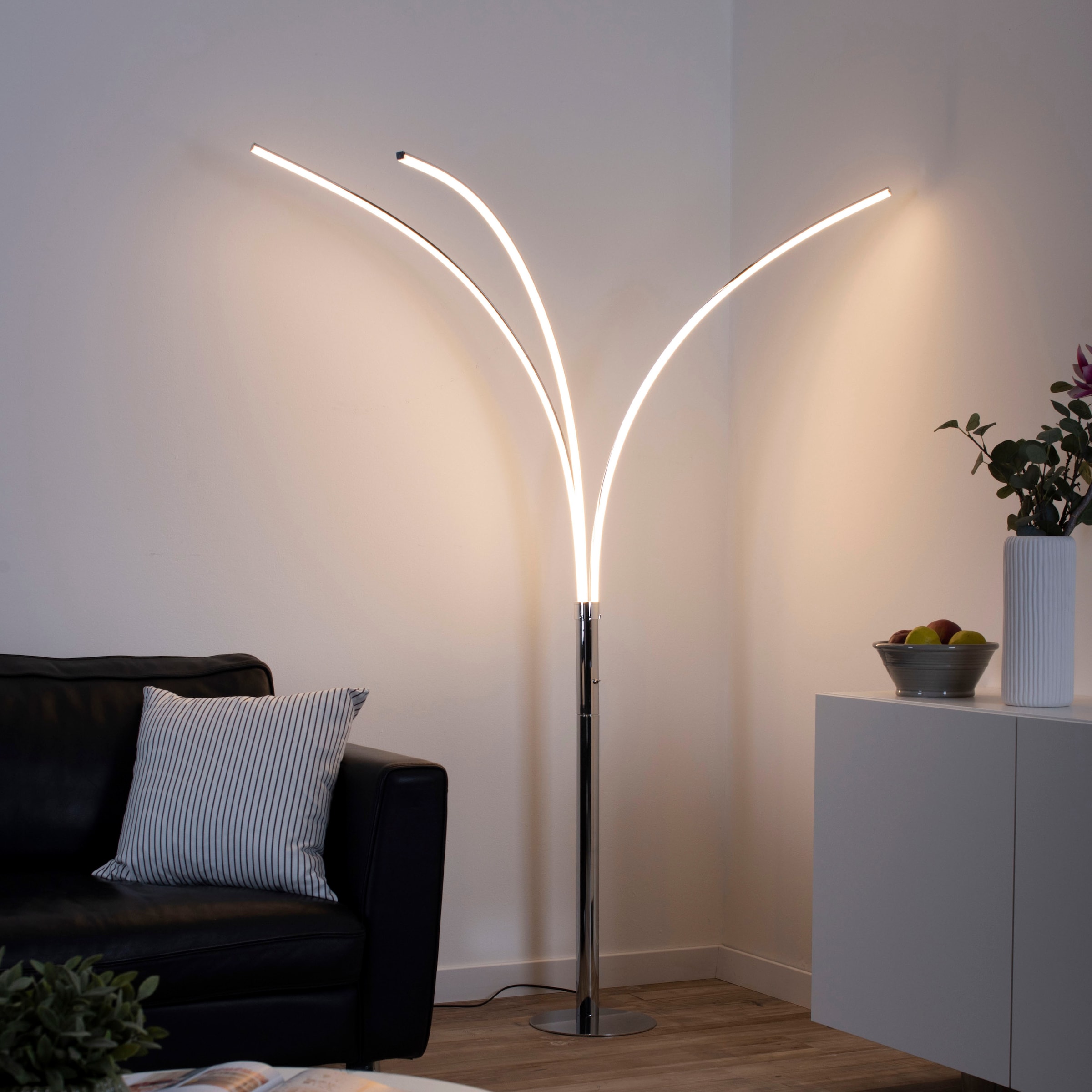 Paco Home Stehlampe »GERALT«, LED Stehlampe Wohnzimmer Schlafzimmer  Esszimmer Büro Leselampe E27 | BAUR