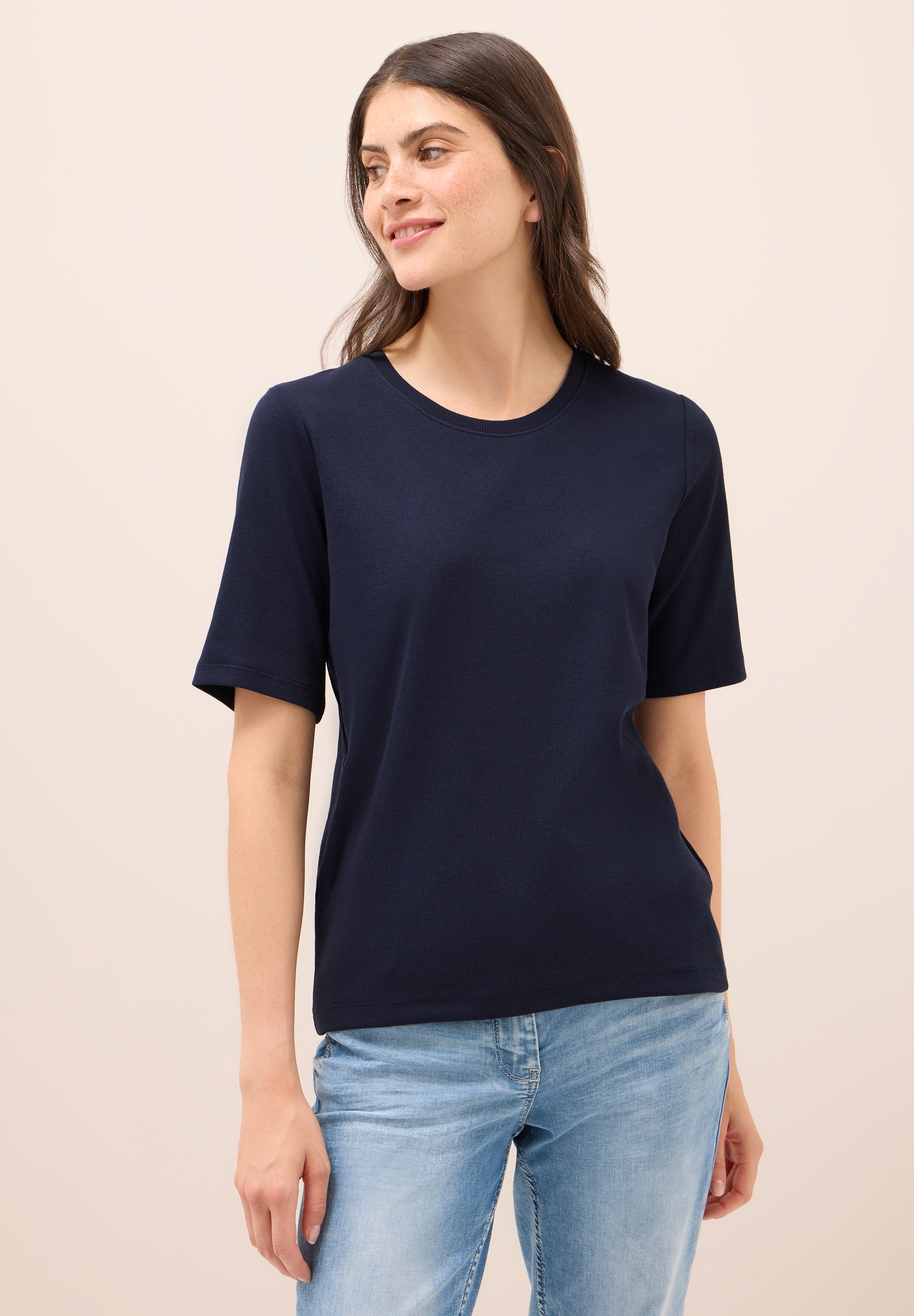 Cecil T-Shirt, aus Baumwolle mit Stretchante günstig online kaufen
