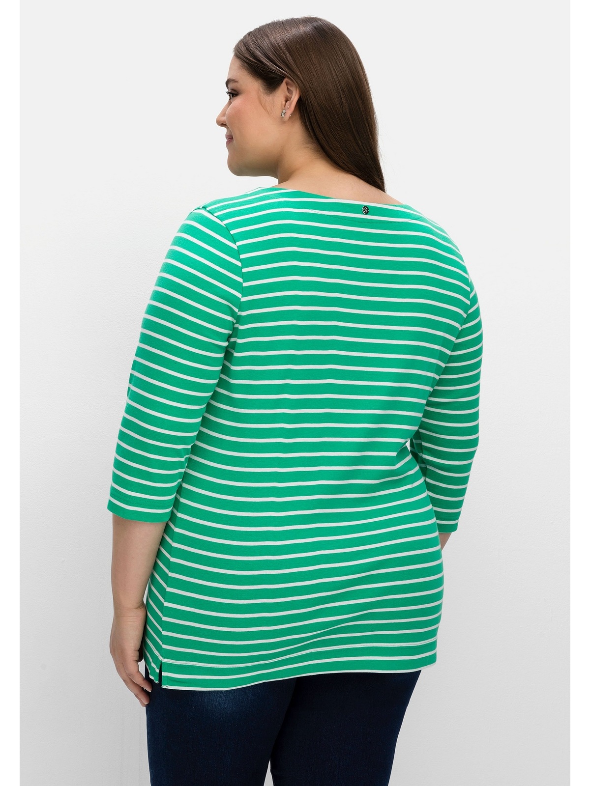 Sheego 3/4-Arm-Shirt »Große Brusttasche Größen«, BAUR für | kaufen mit kontrastfarbener