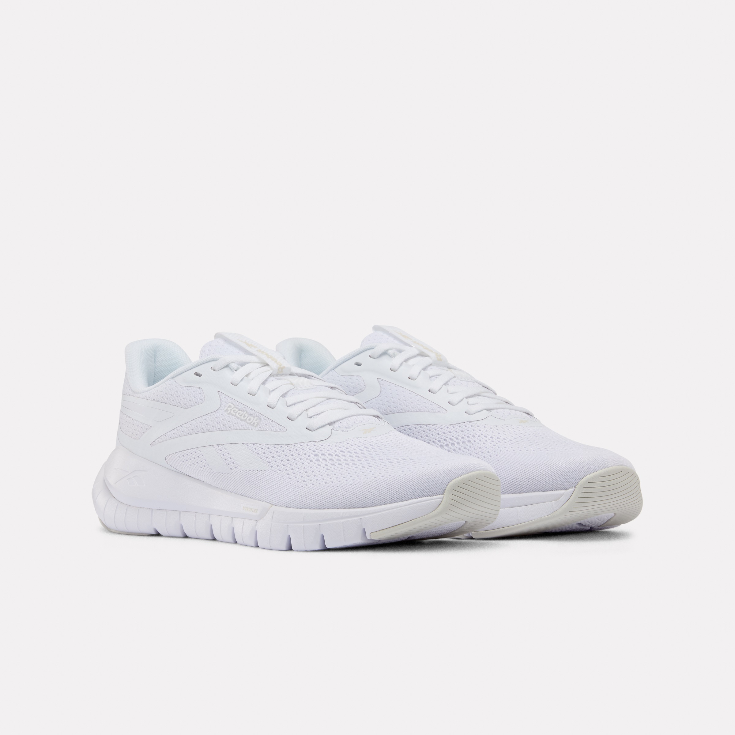 Trainingsschuh REEBOK "REEBOK FLEX TRAINER", Damen, Gr. 47, ftwr weiß, barely grau, Synthetik, Textil, Schuhe