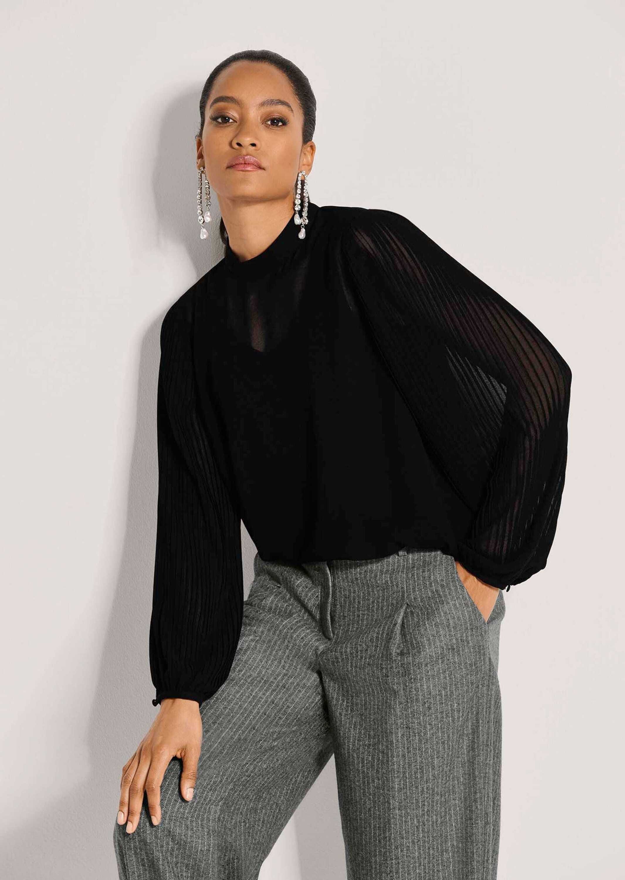 MADELEINE Langarmbluse »Bluse Chiffonbluse mit Ballonärmeln«