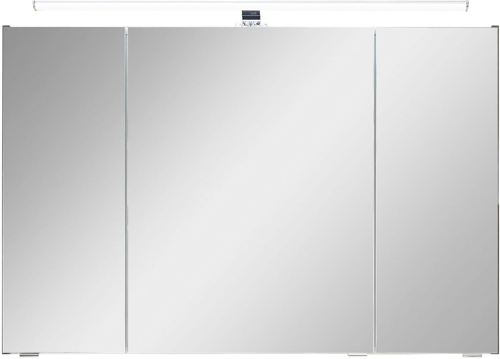 Schalter-/Steckdosenbox LED-Beleuchtung, BAUR bestellen 3-türig, Spiegelschrank 120 cm, »Torino«, welltime | Breite