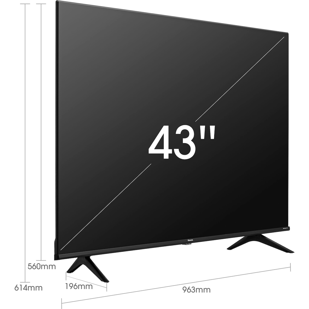 Hisense LED-Fernseher »43A6FG«, 108 cm/43 Zoll, 4K Ultra HD, Smart-TV, Triple Tuner DVB-C/S/ S2/ T/ T2, Alexa Built-In, DTS Virtual X