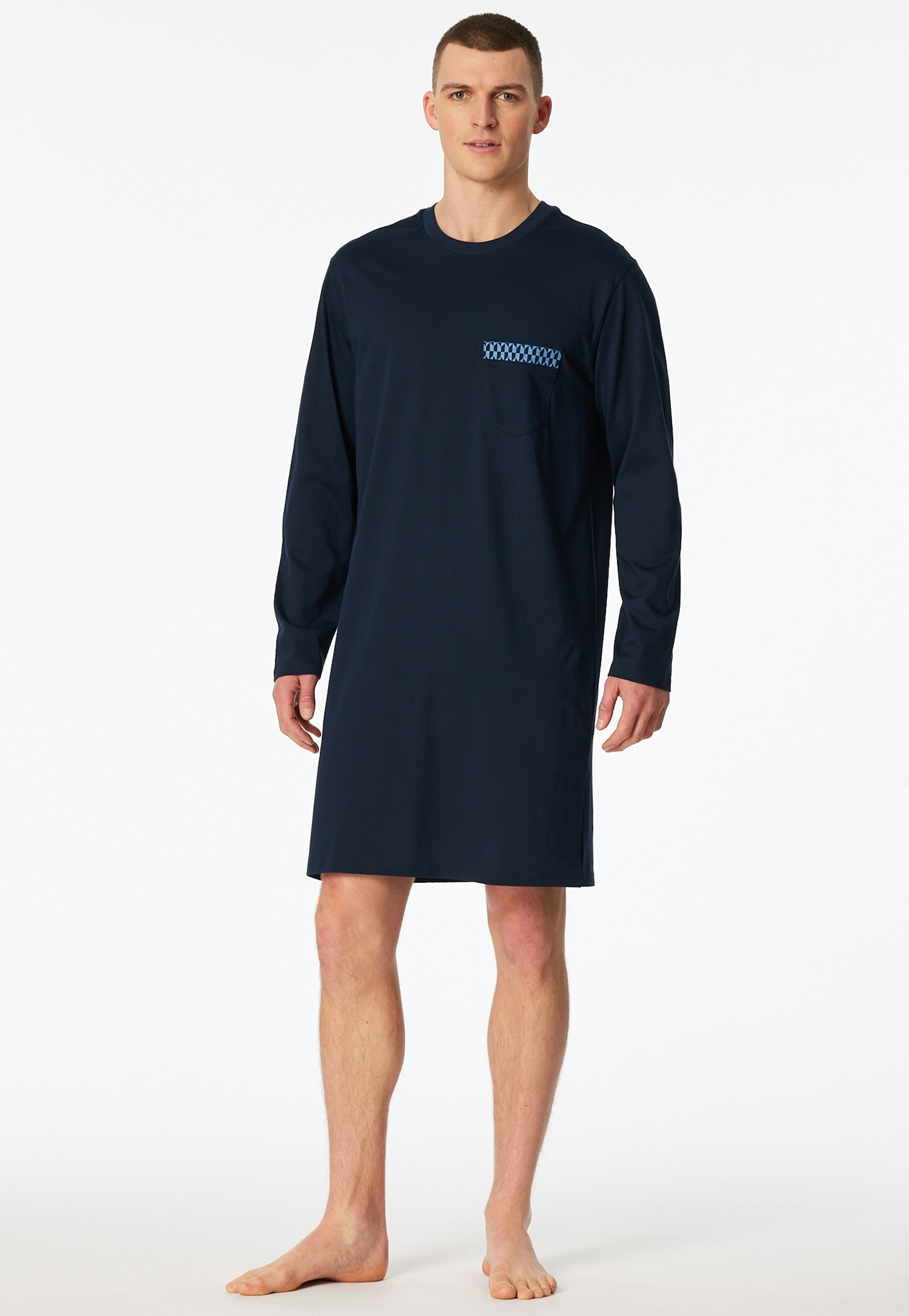 Schiesser Nachthemd "Comfort Nightwear" Brusttasche seitliche Schlitze, wei günstig online kaufen