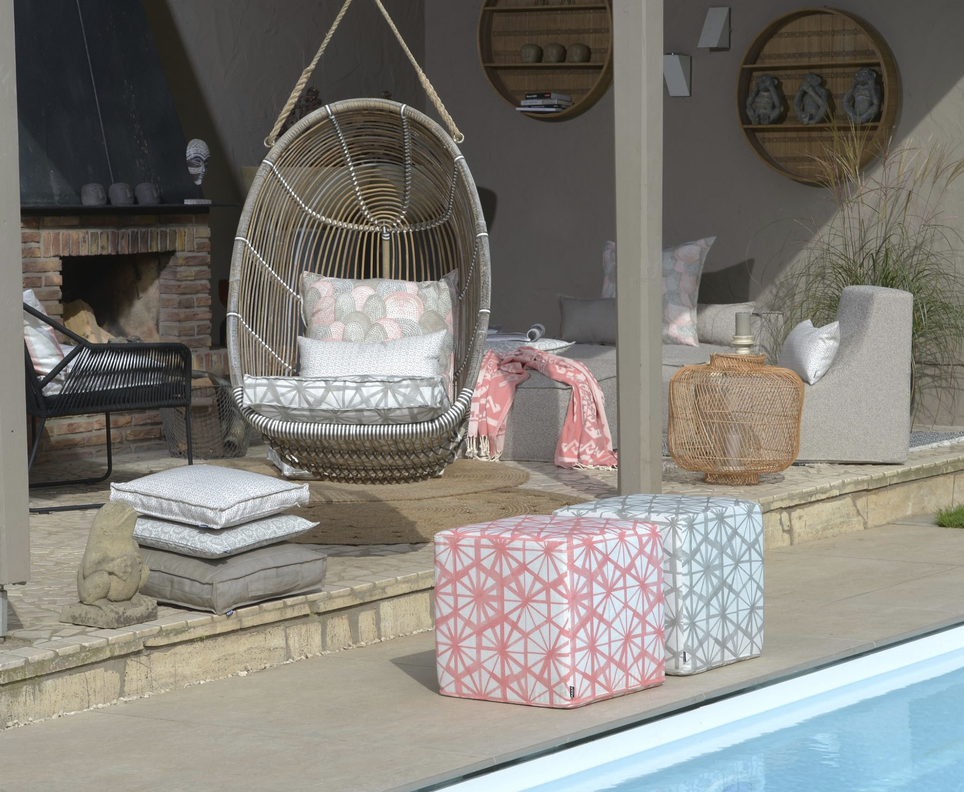 Thumbnail - H.O.C.K. Sitzkissen "Yuri" mit farbigen Mustermix