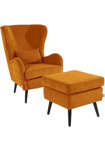 Sessel »Sallito«, incl. Hocker, in 6 Bezugsqualitäten, Sessel B/T/H: 76/85/109 cm