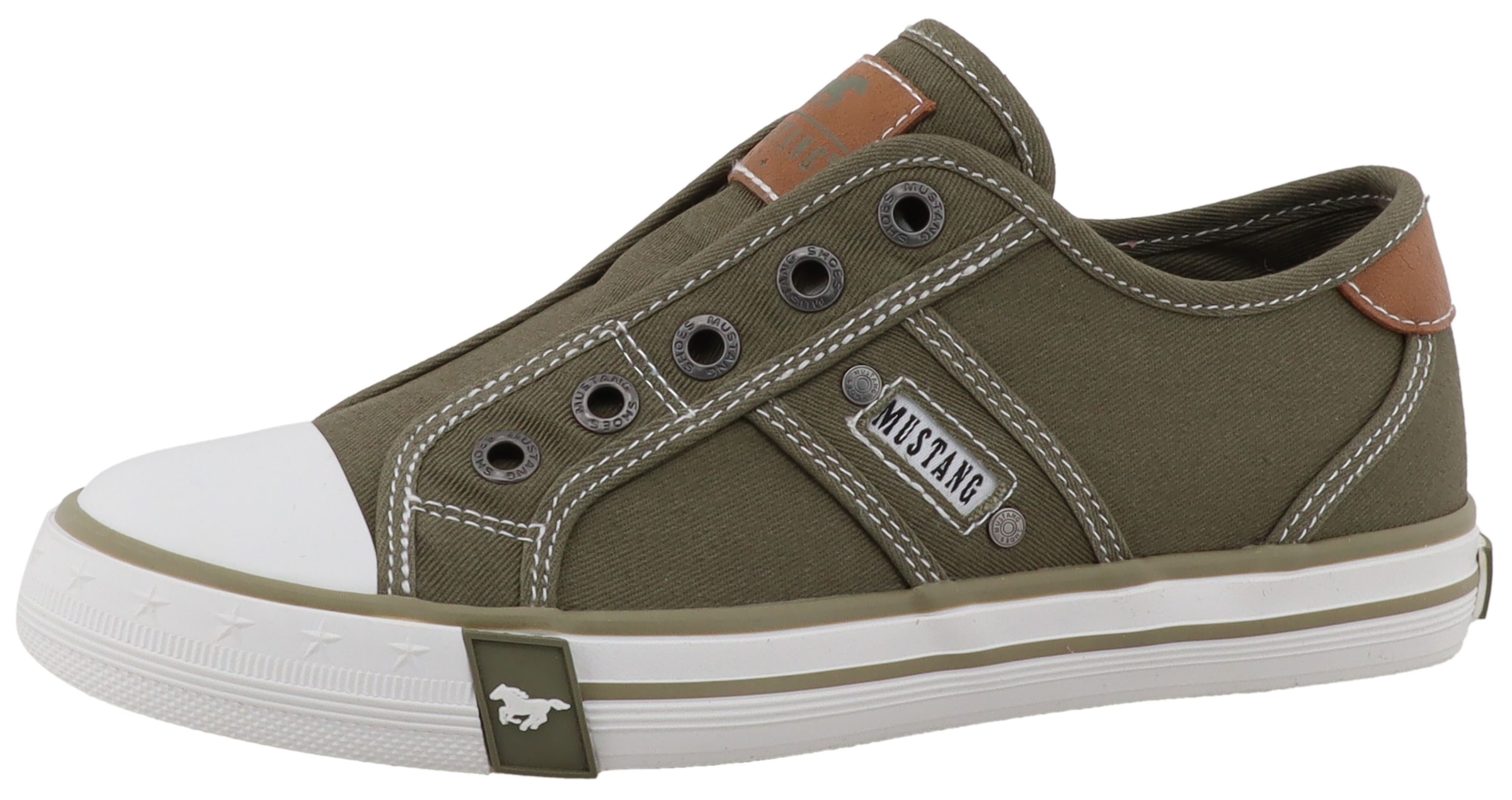 Mustang Shoes Slip-On Sneaker "Gaspare" Freizeitschuh, Slipper, Halbschuh mit Kontrastnähten
