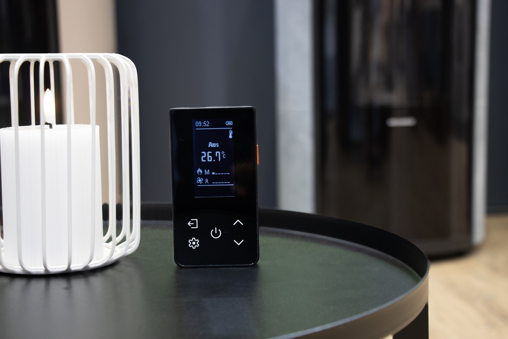 Thumbnail - Oranier Pelletofen ""Neta" Seidenweiß" Anschluss hinten